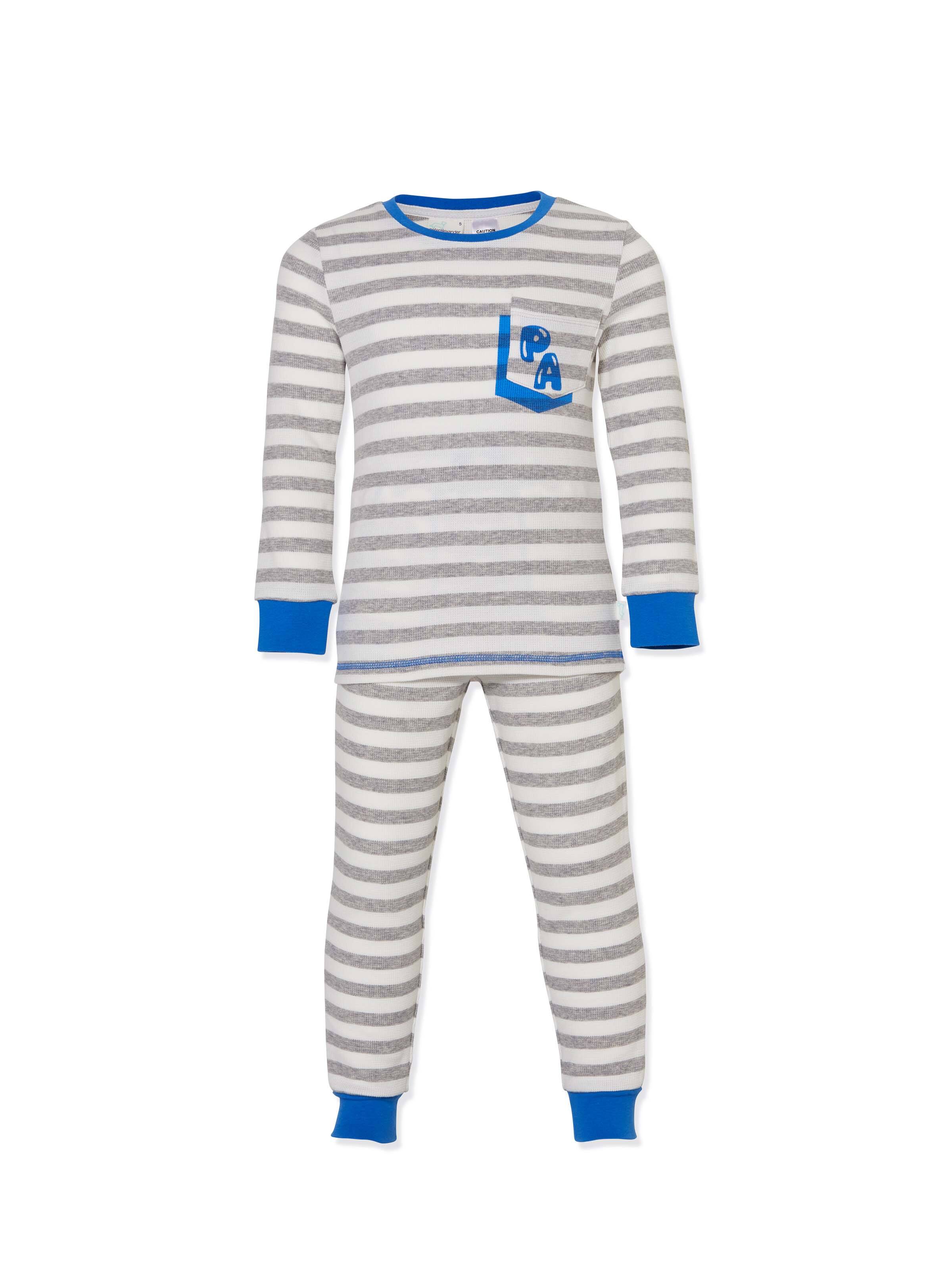 Jnr Boys Waffle Stripe Pj Set