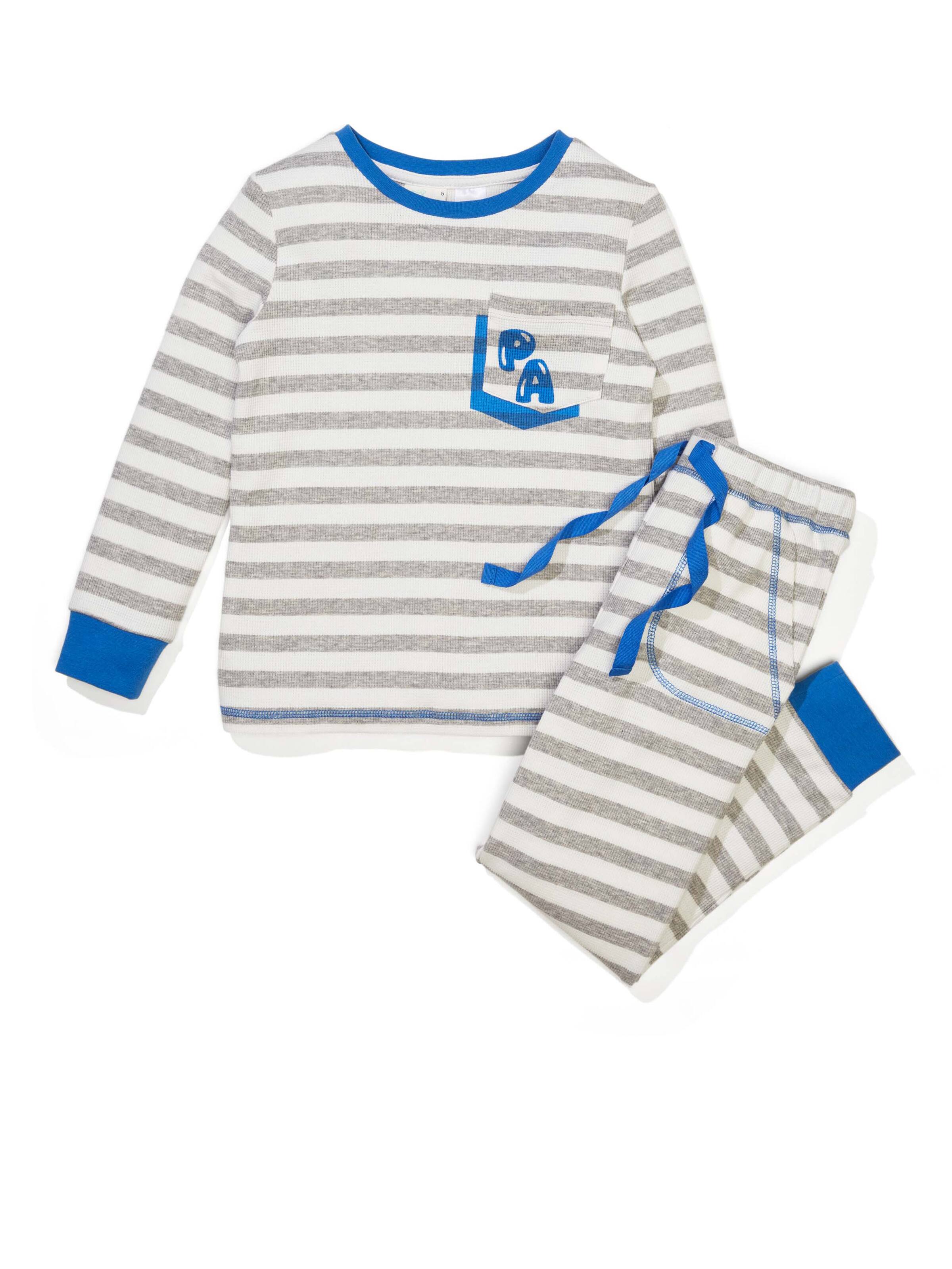Jnr Boys Waffle Stripe Pj Set