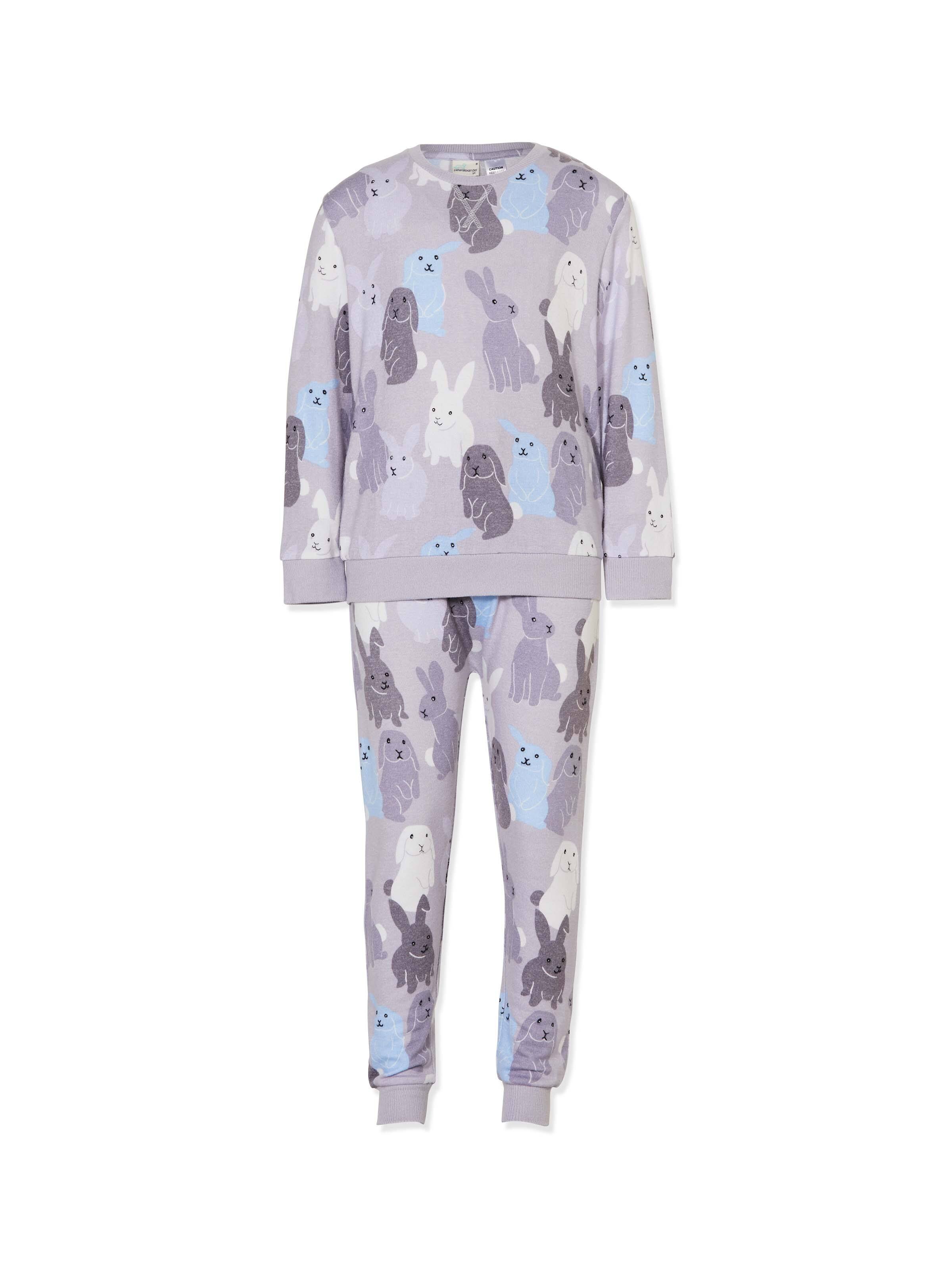 Boys Grey Fuzzy Bunny Pj Set