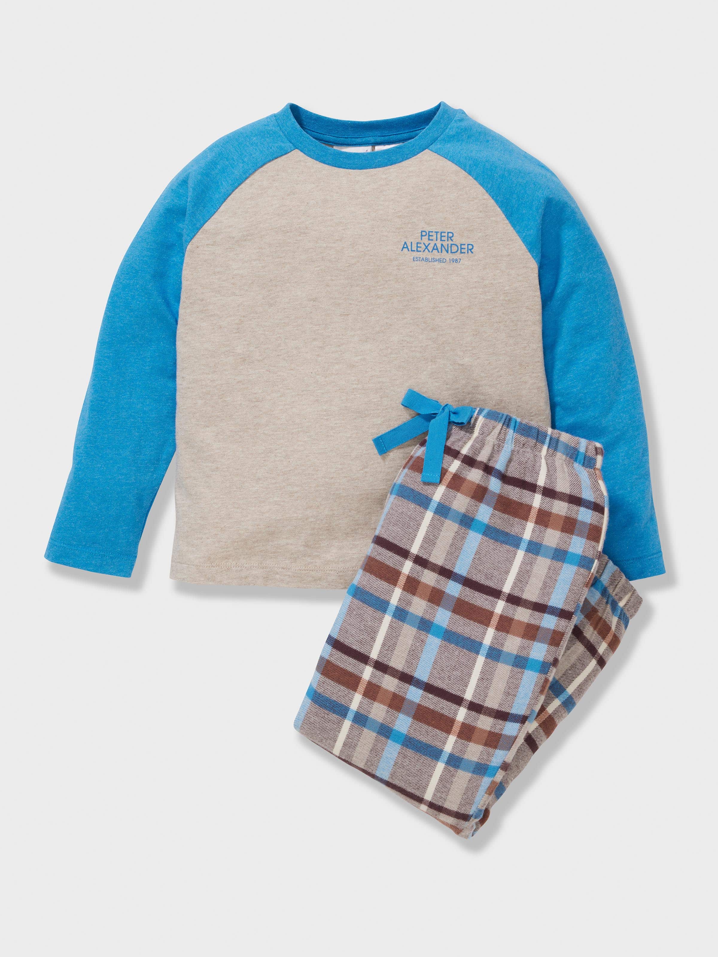 Boys Grandpa Check Long Pj Set