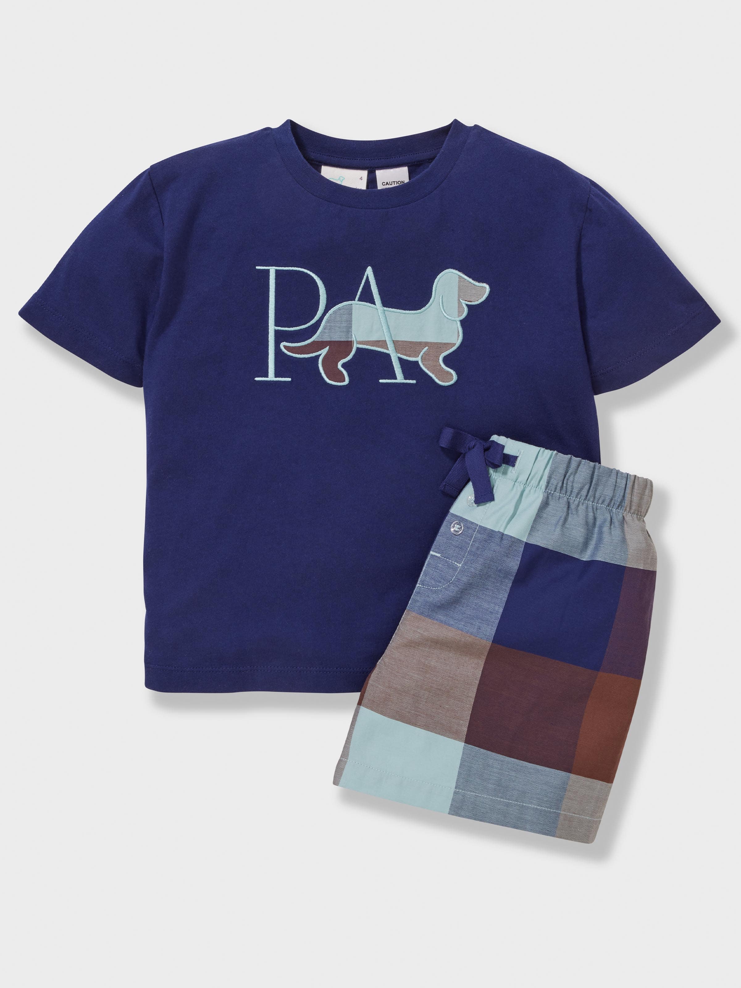 Boys Buffalo Check Short Pj Set