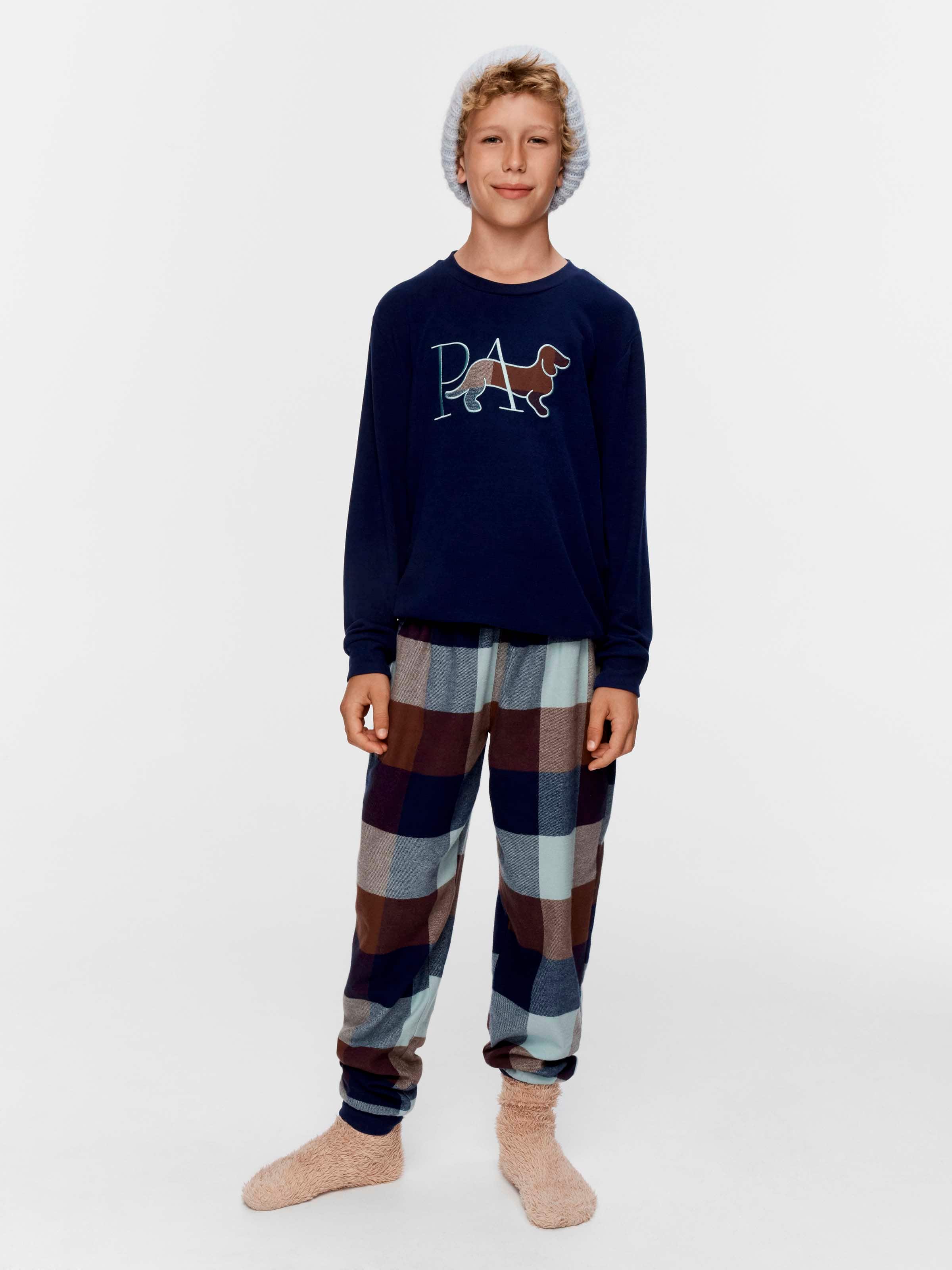 Boys Buffalo Check Long Pj Set