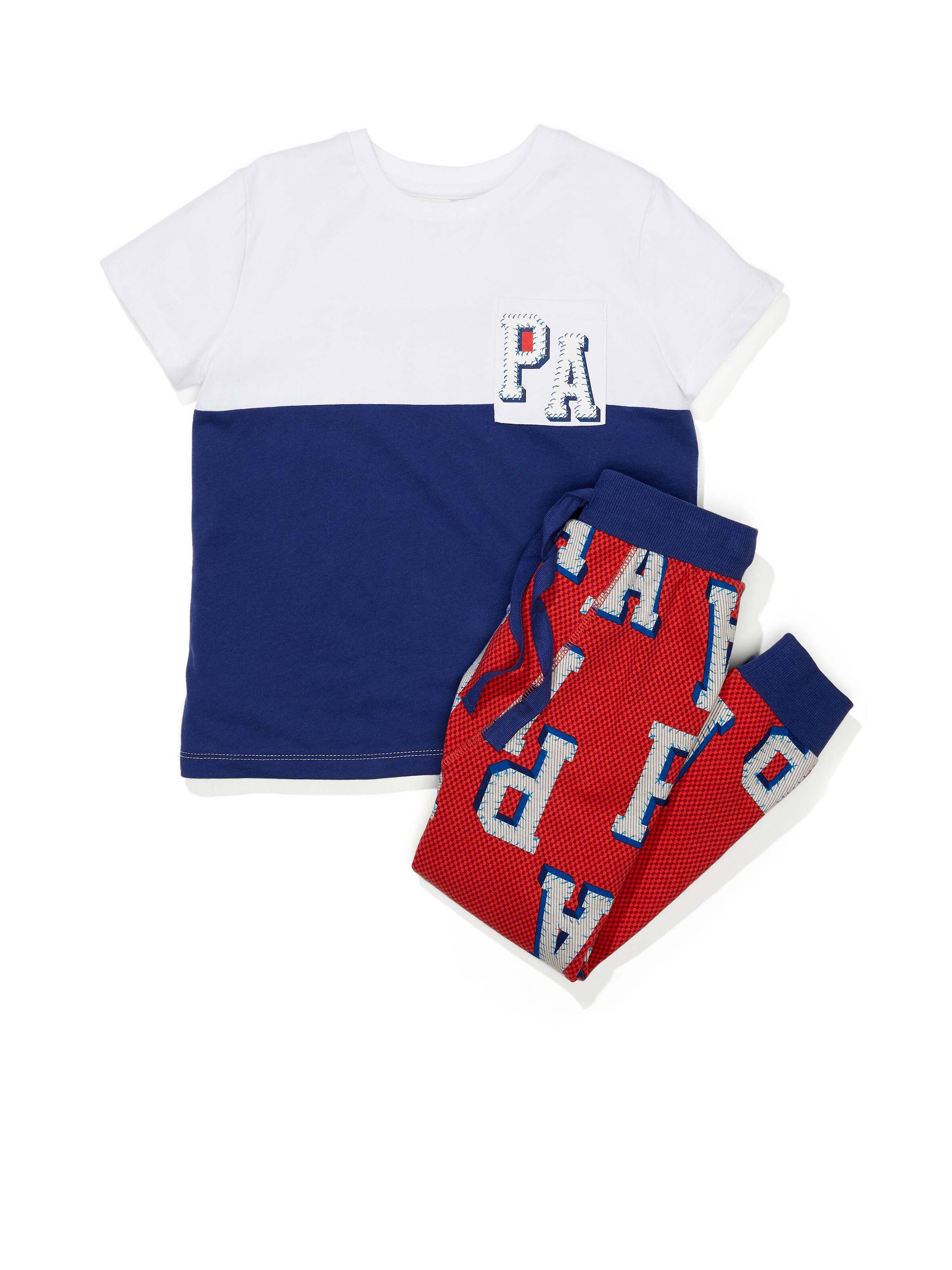 Jnr Boys P.A. Patch Short Sleeve Pj Set