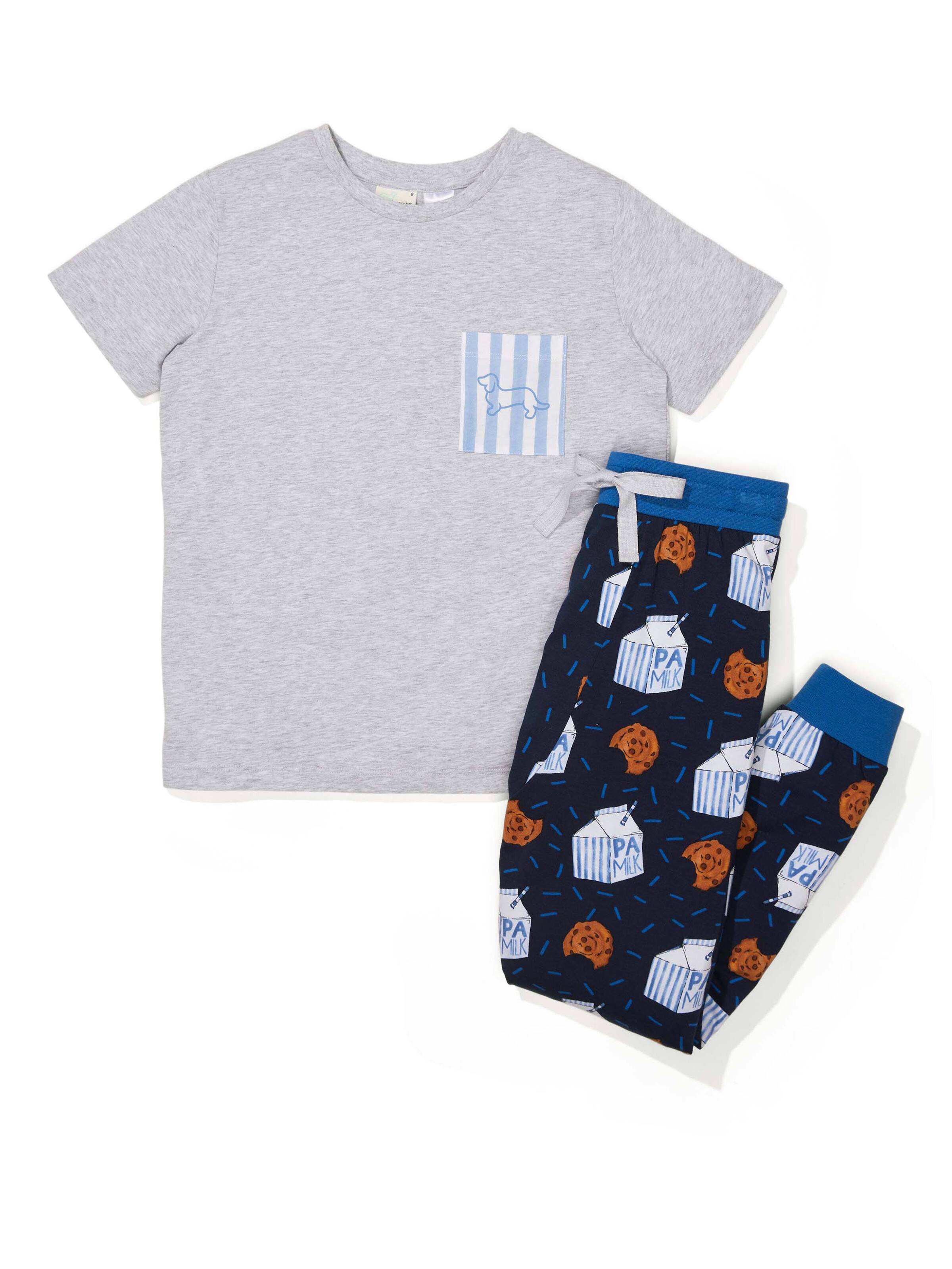 Boys Milk & Cookie Short Sleeve Pj Set