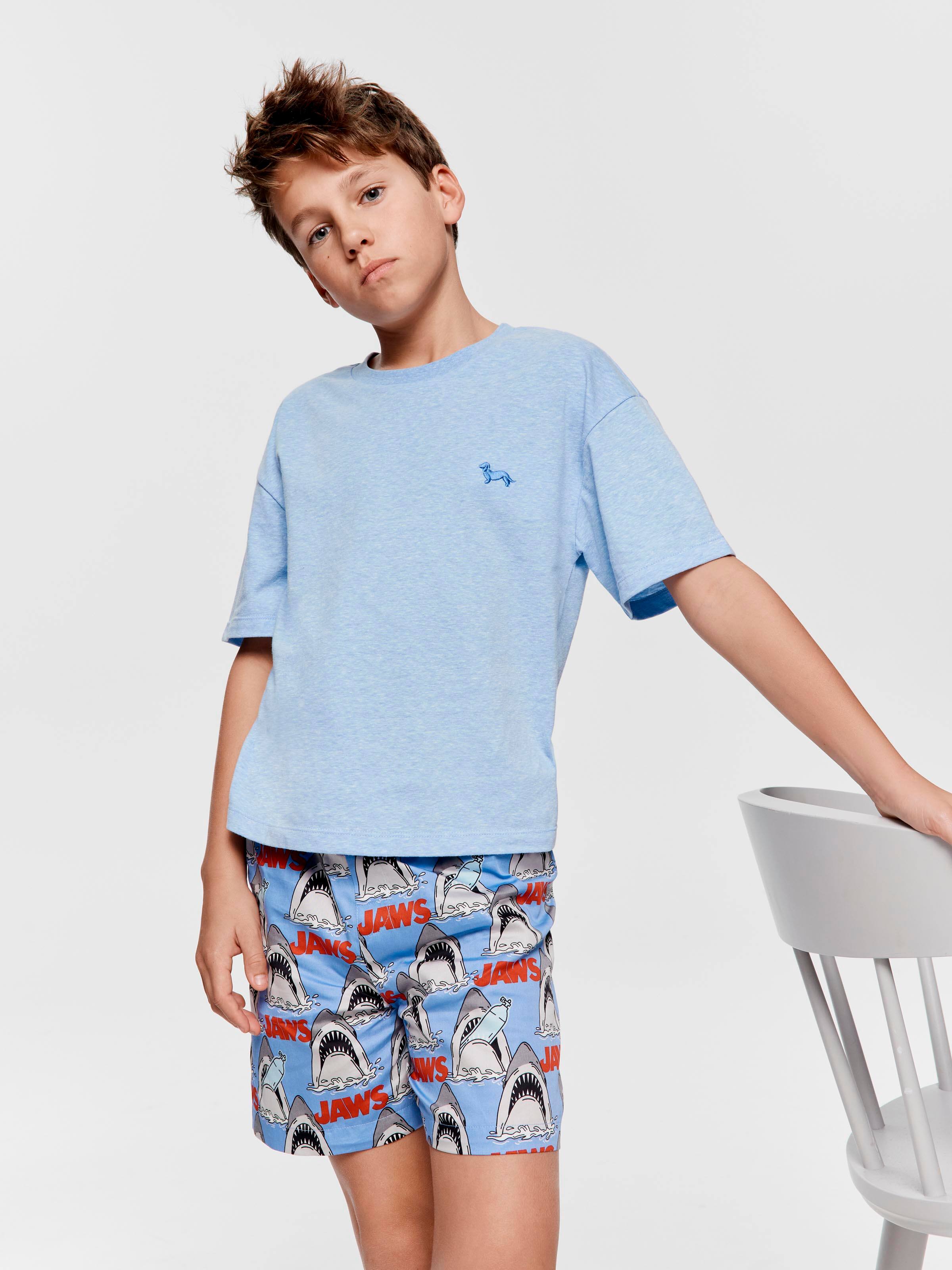 Boys Jaws Short Print Pj Set