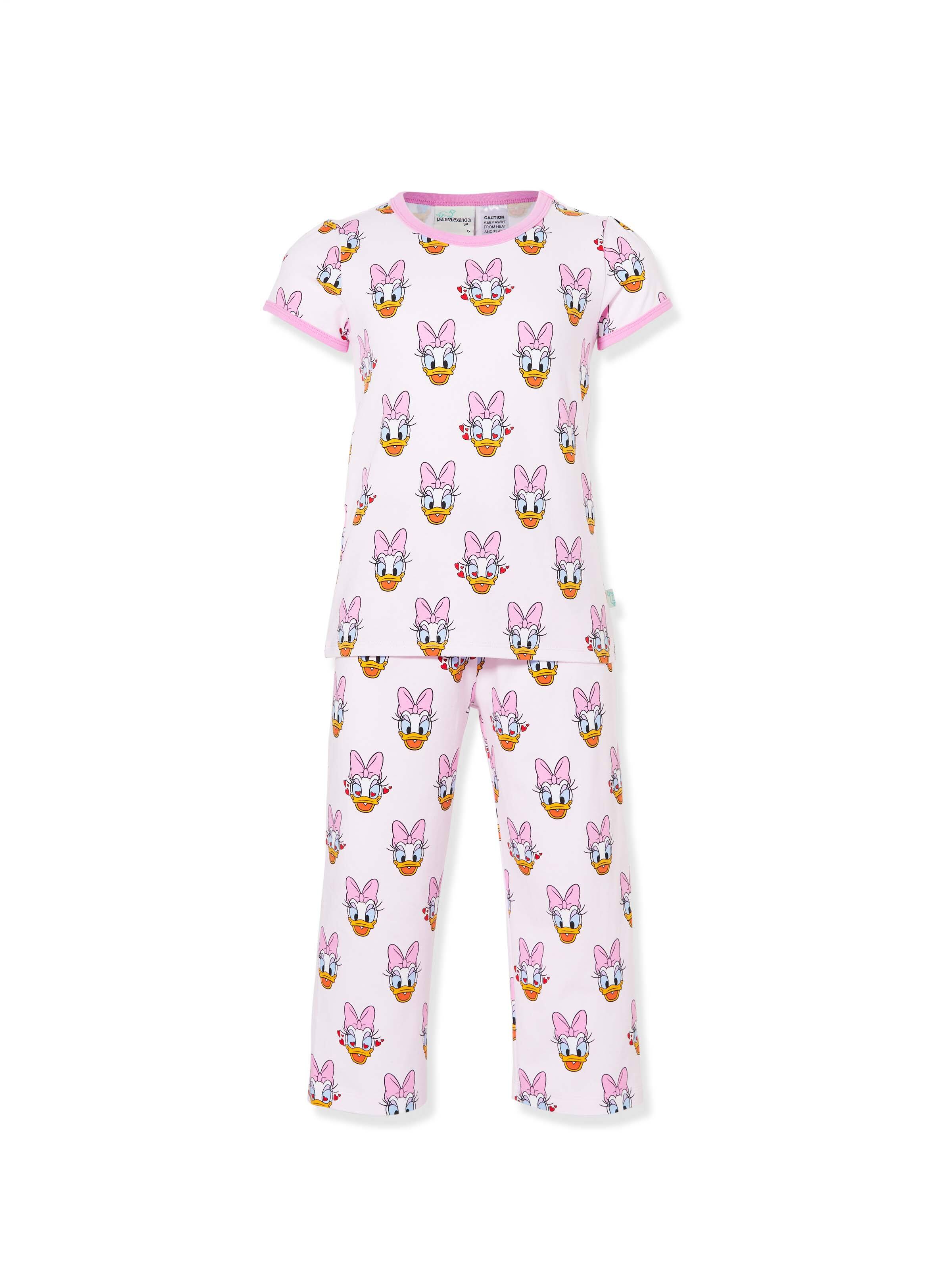 Jnr Girls Pink Daisy Duck Long Pj Set