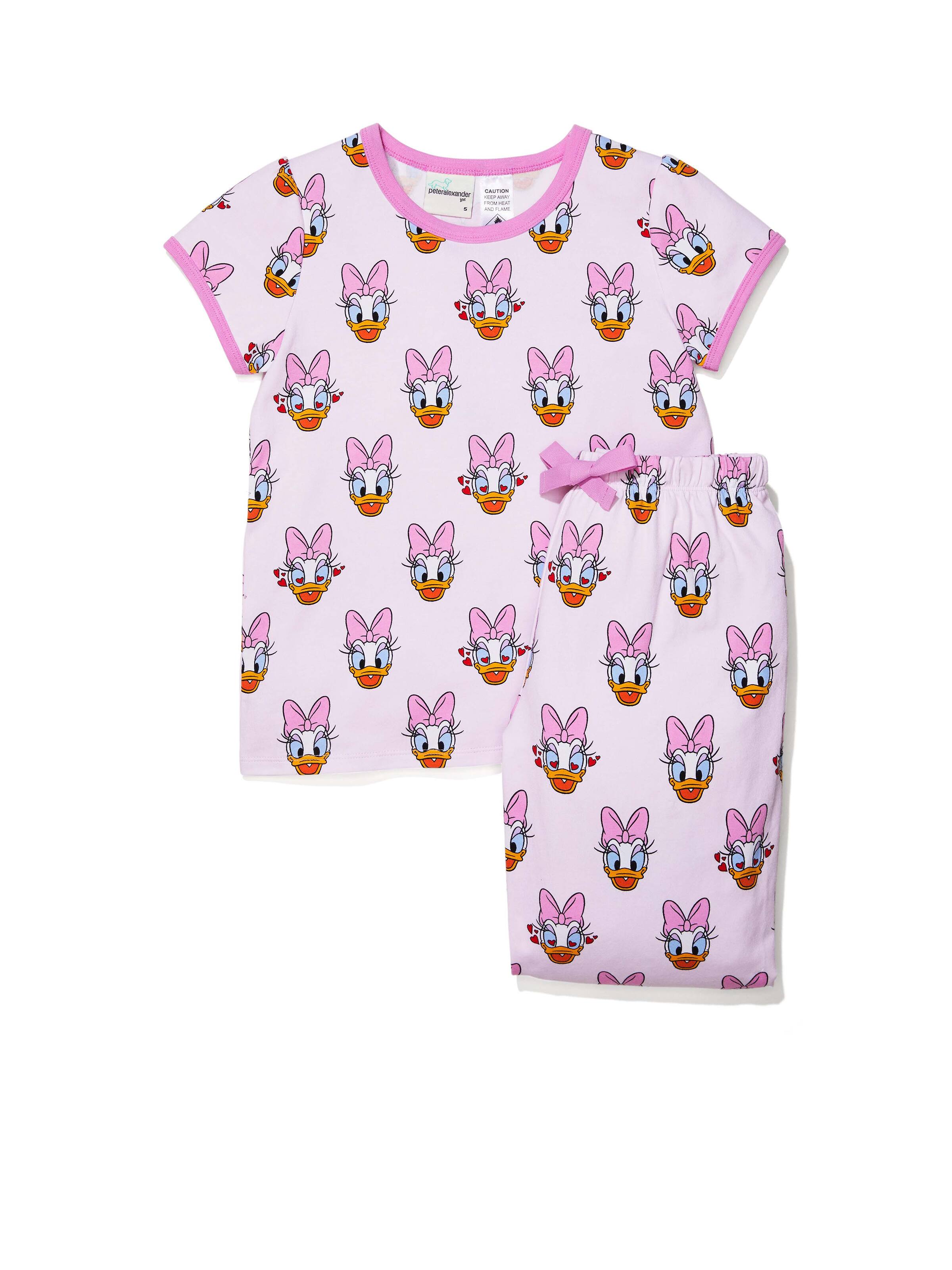 Jnr Girls Pink Daisy Duck Long Pj Set