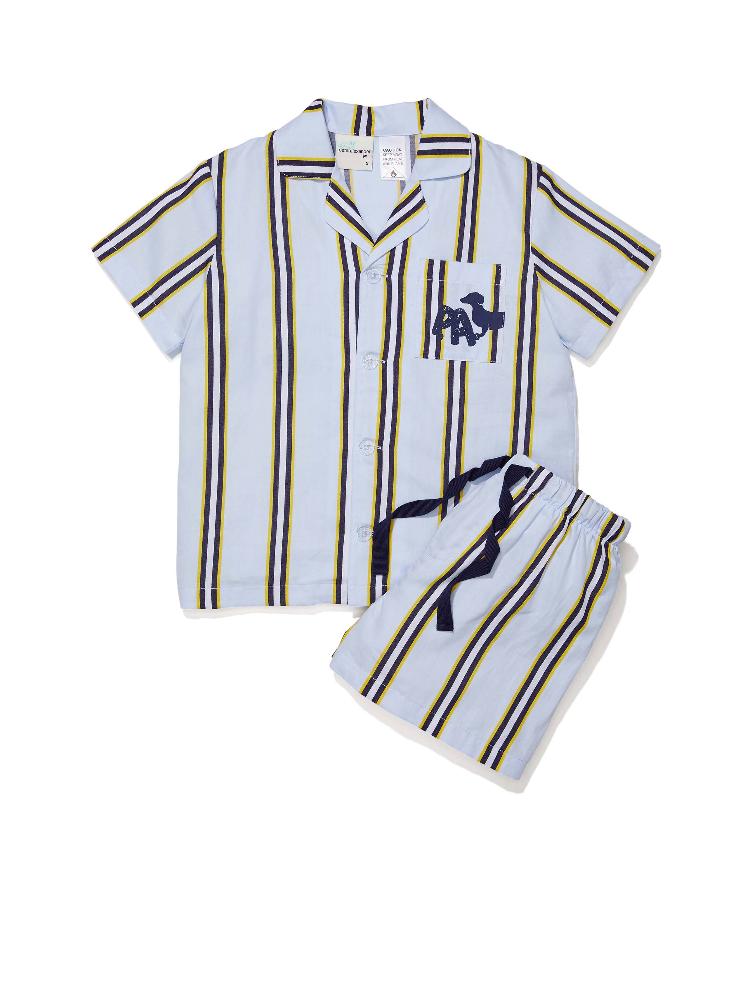 Jnr Boys Yellow Stripe Pj Set
