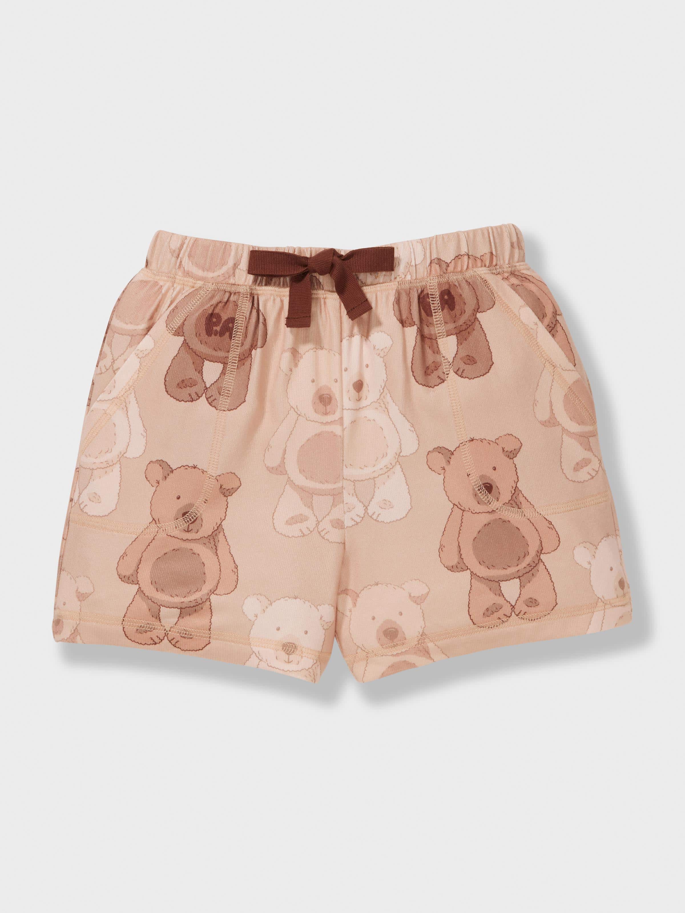 Jnr Kids Teddy Bear Plush Short Pj Set