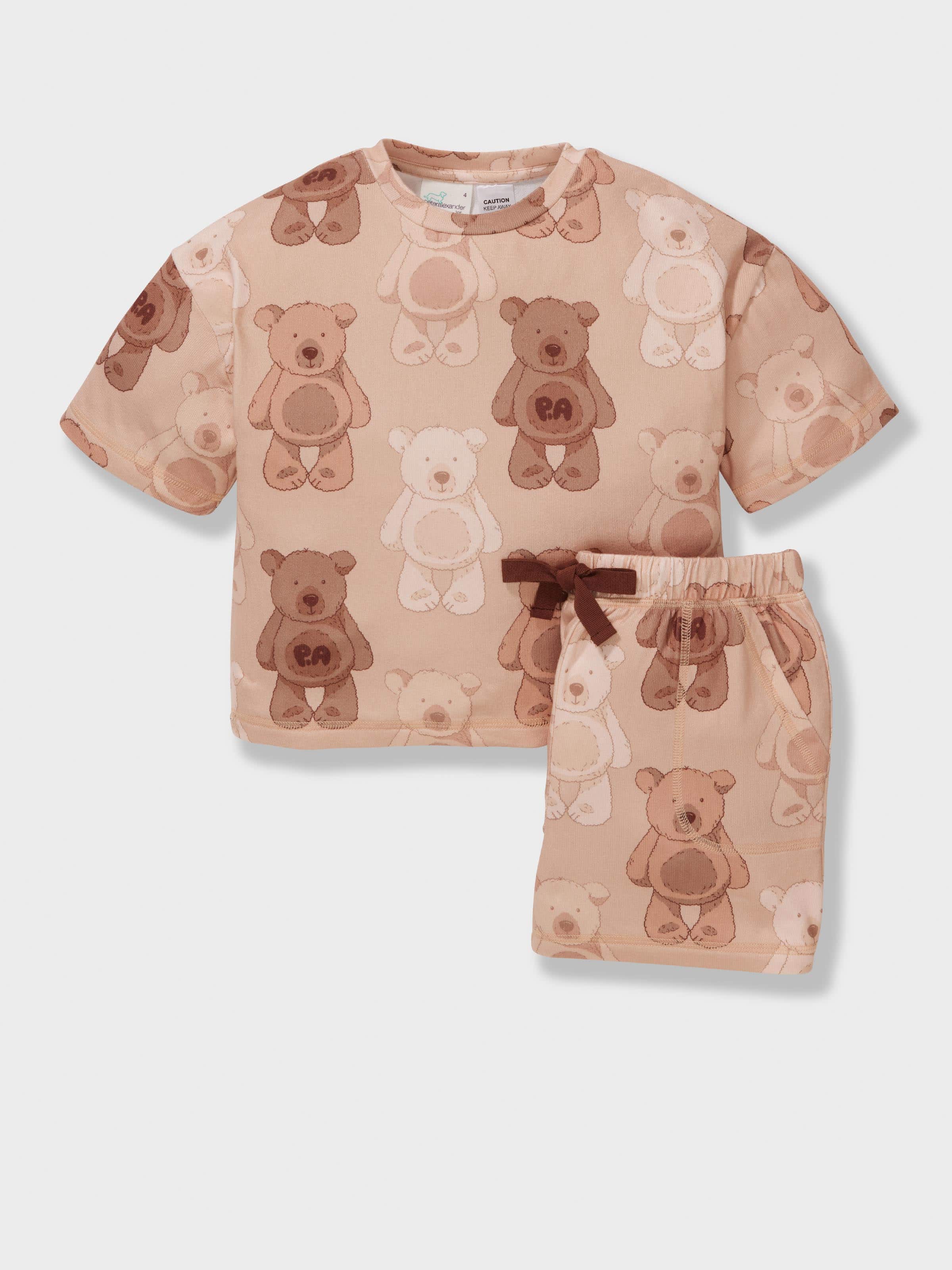 Jnr Kids Teddy Bear Plush Short Pj Set