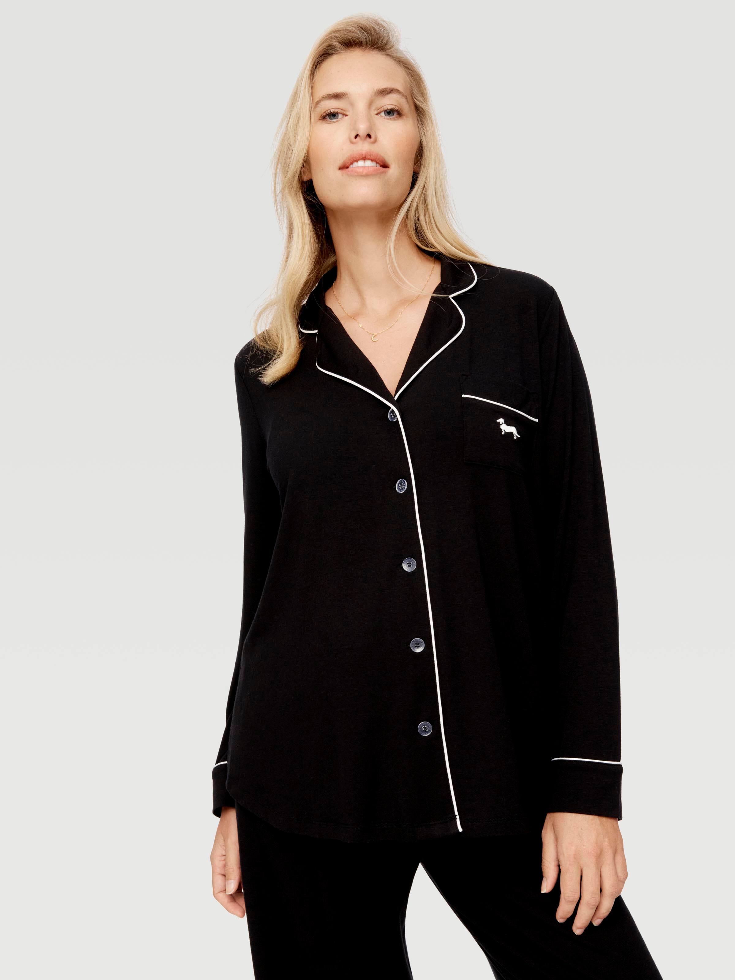 Maternity Black Long Sleeve Pj Set