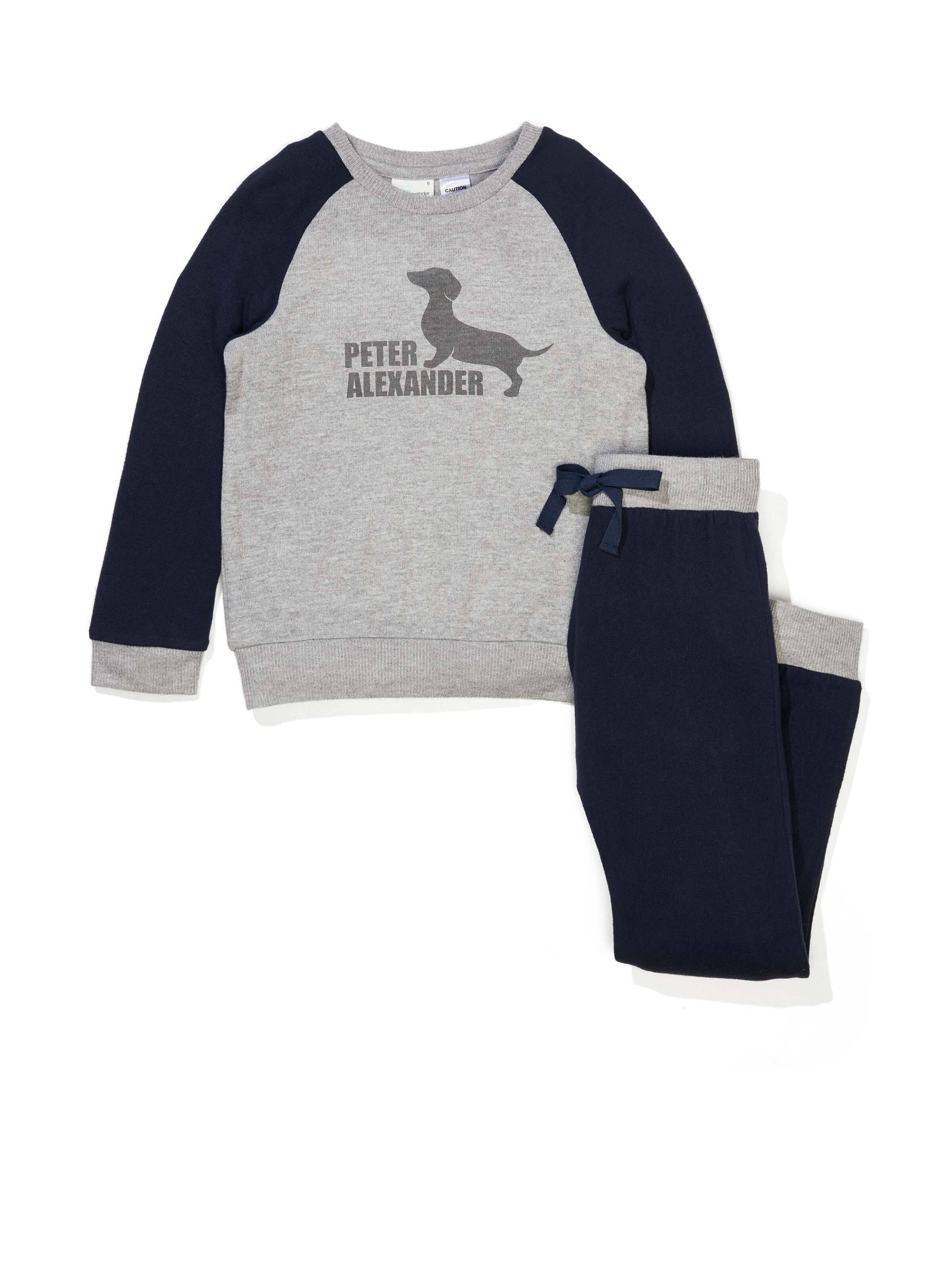 Jnr Boys Navy Fuzzy Pj Set