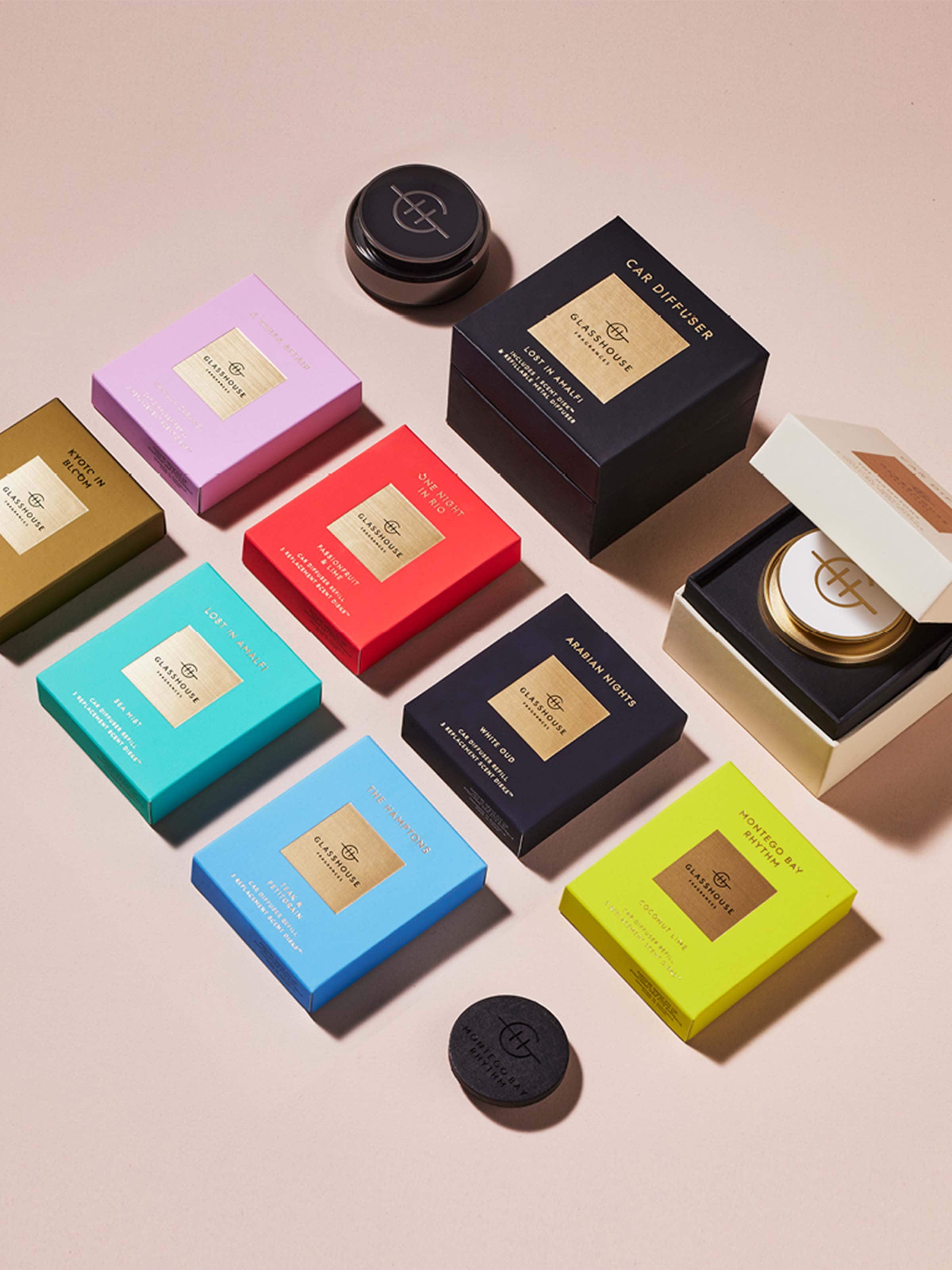 Glasshouse Fragrances Car Diffuser Refill 3 Pack