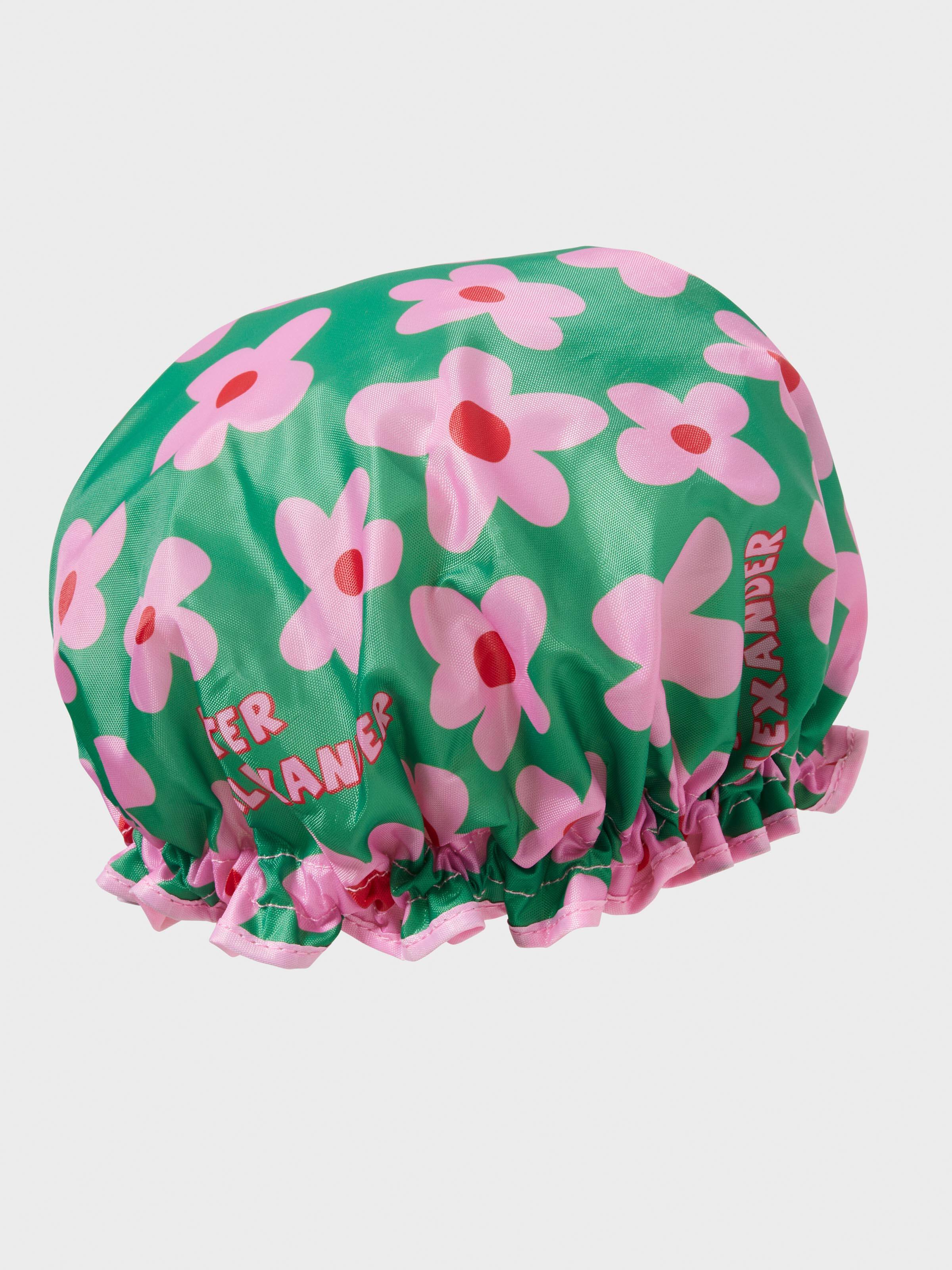 Green Floral Shower Cap