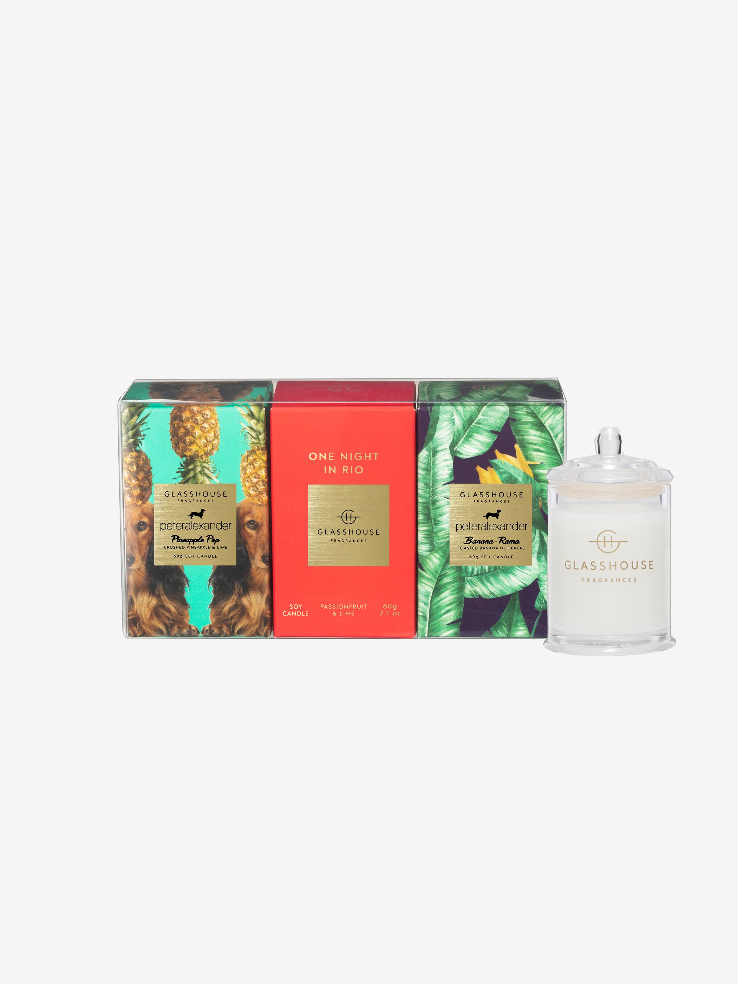 Glasshouse Fragrances Limited Edition Tropical Trio 3 X 60G Candles