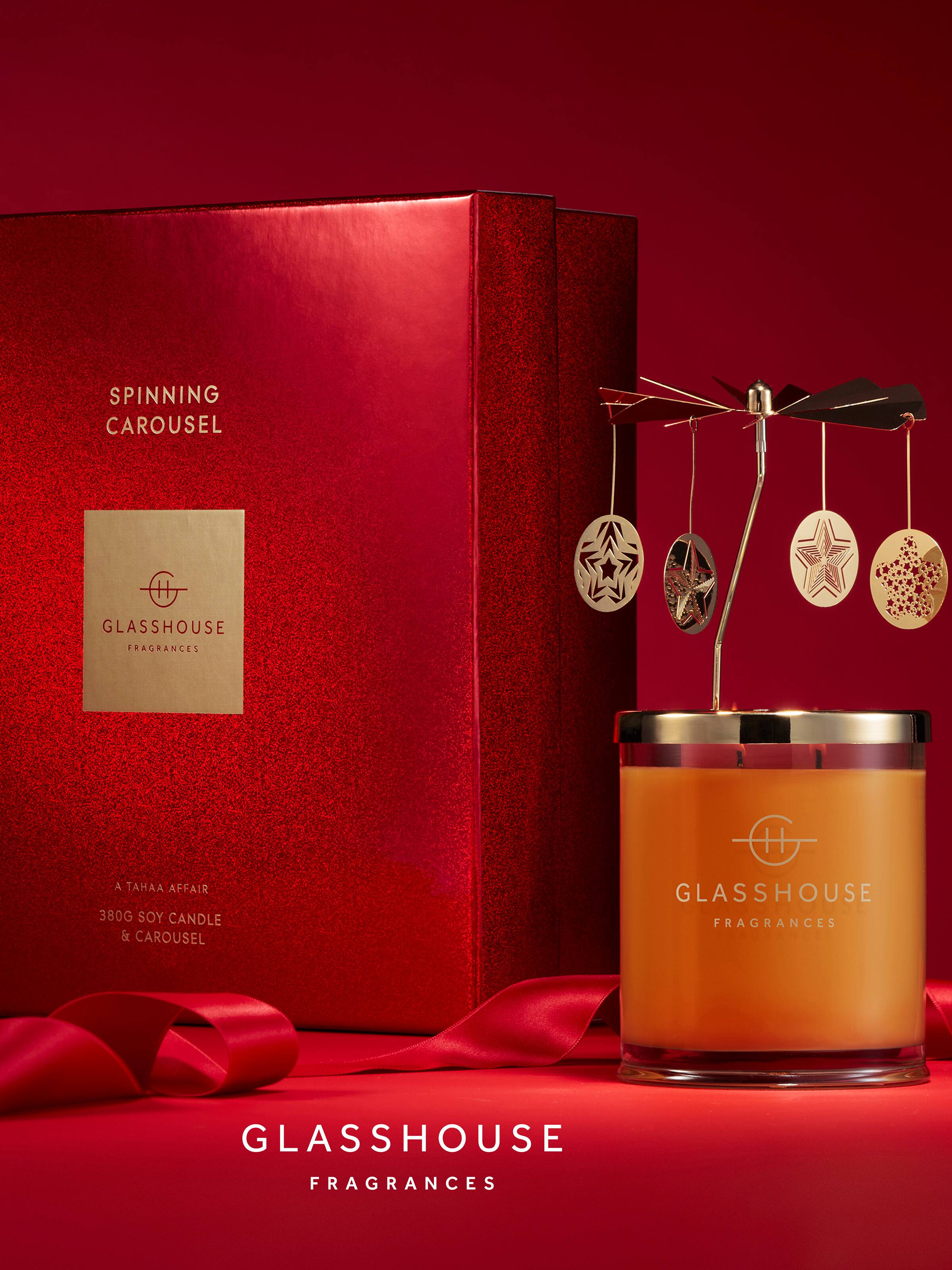 Glasshouse Fragrances Limited Edition A Tahaa Affair 380G Spinning Carousel Candle