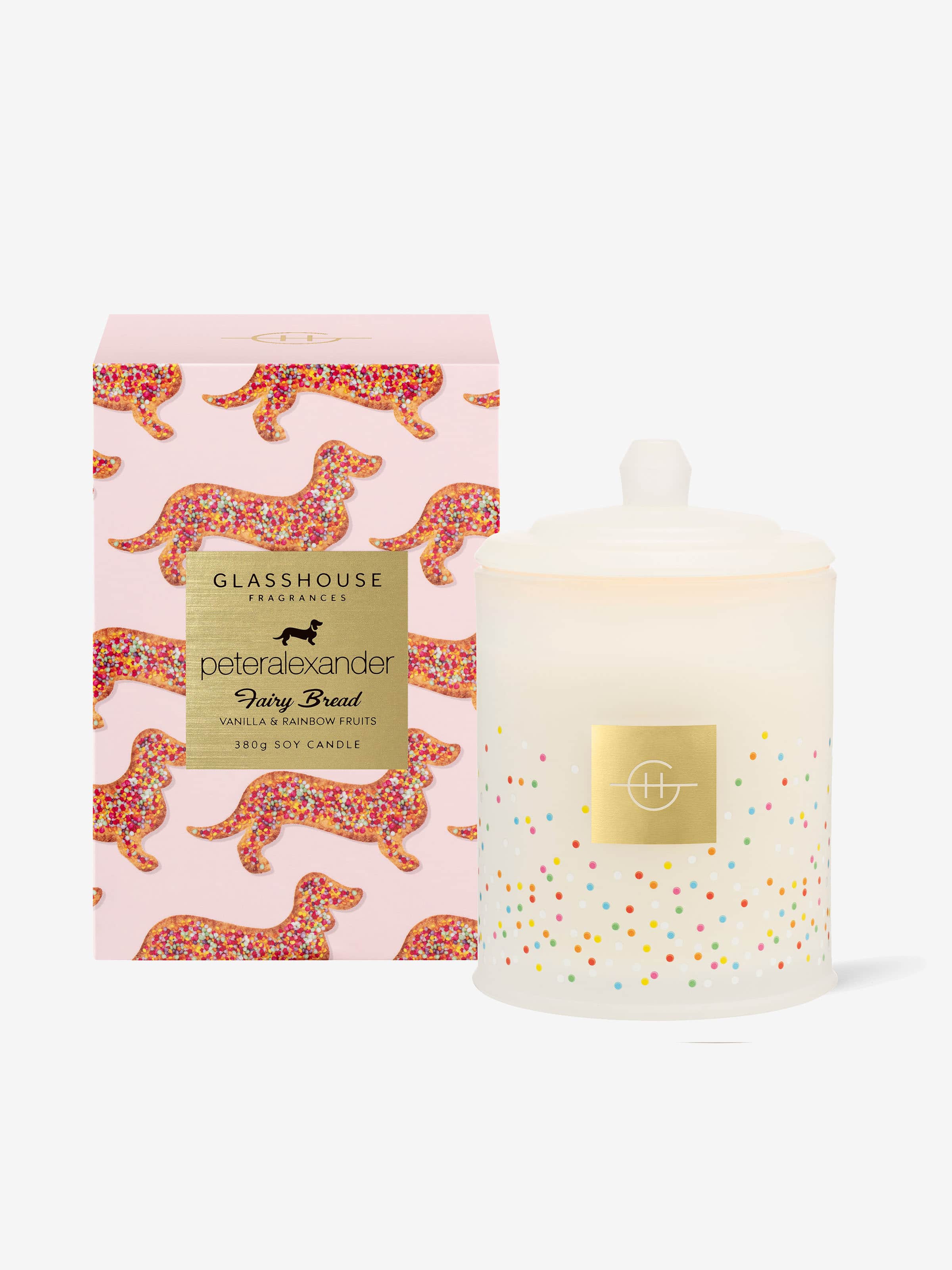 Glasshouse Fragrances Fairy Bread 380G Candle - Peter Alexander Online