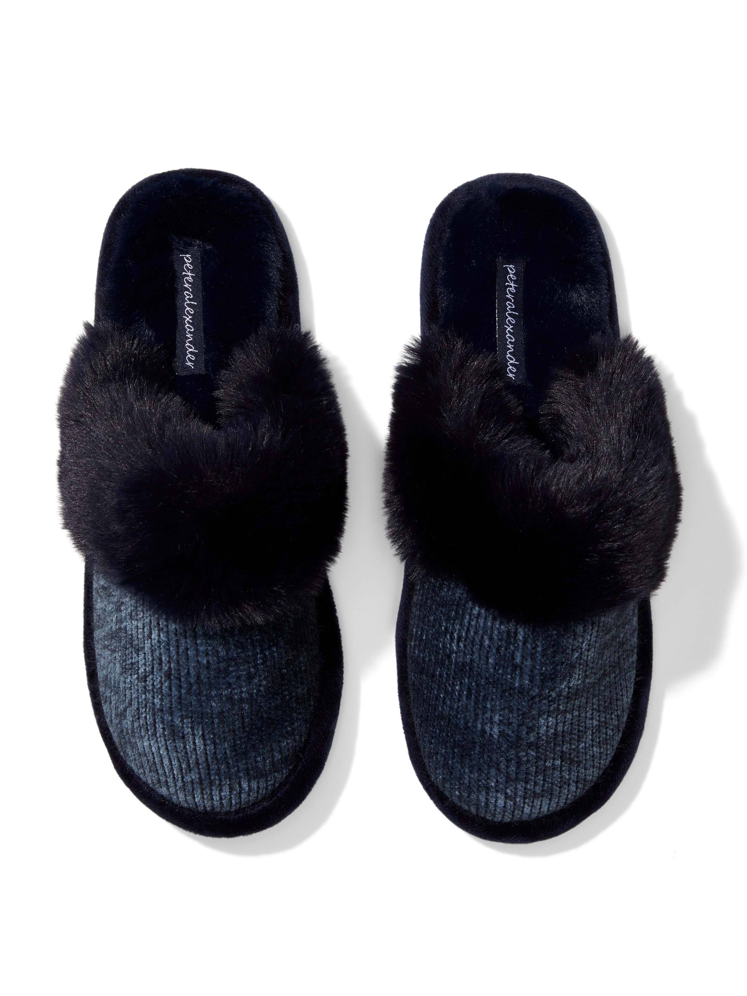 Rib Knit Fur Scuff