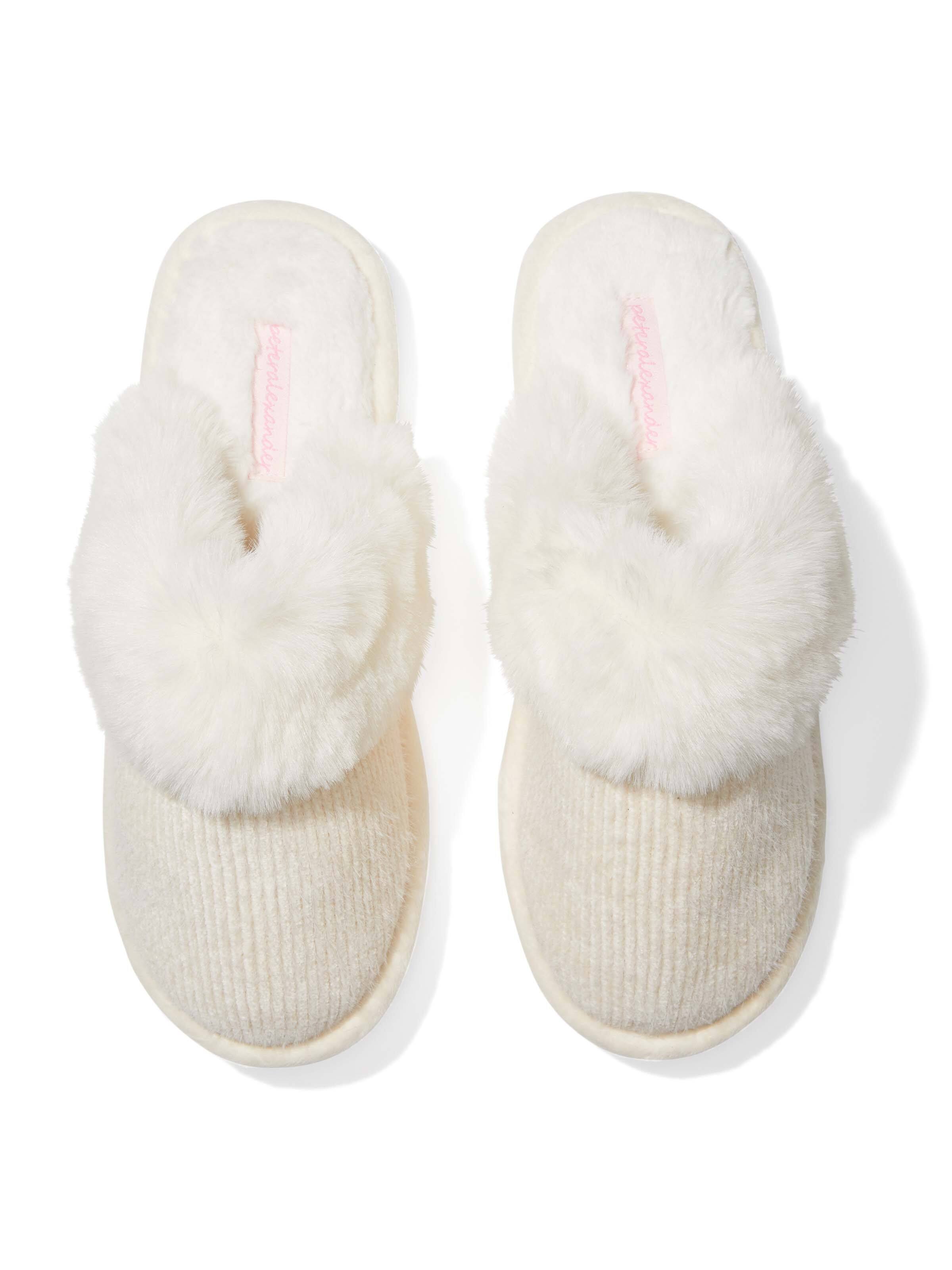Rib Knit Fur Scuff