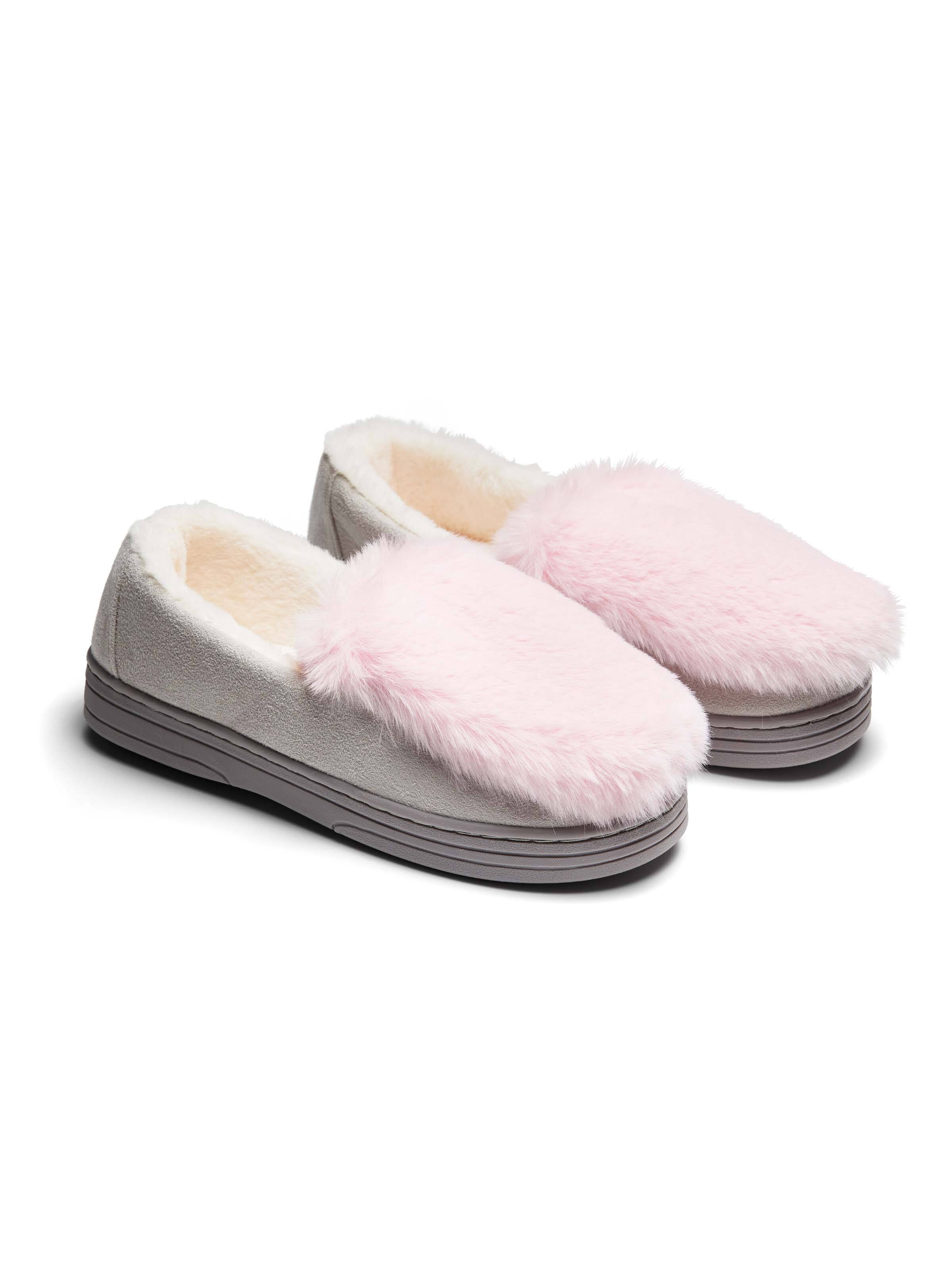 Faux Fur Trim Moccasin