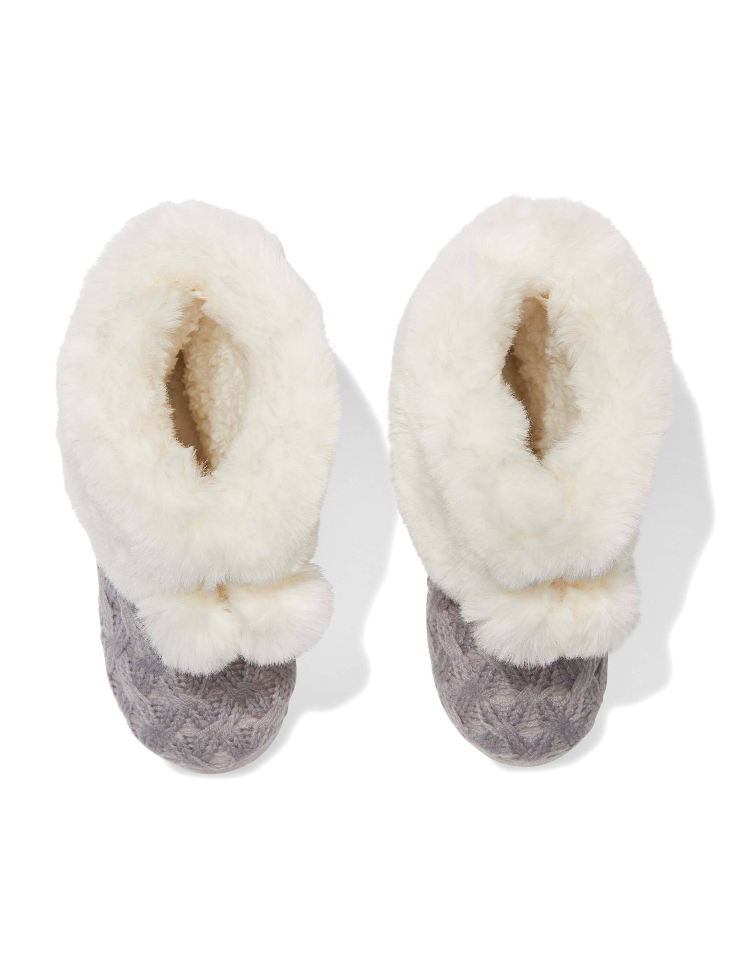 Chunky Knit Fur Cuff Boot