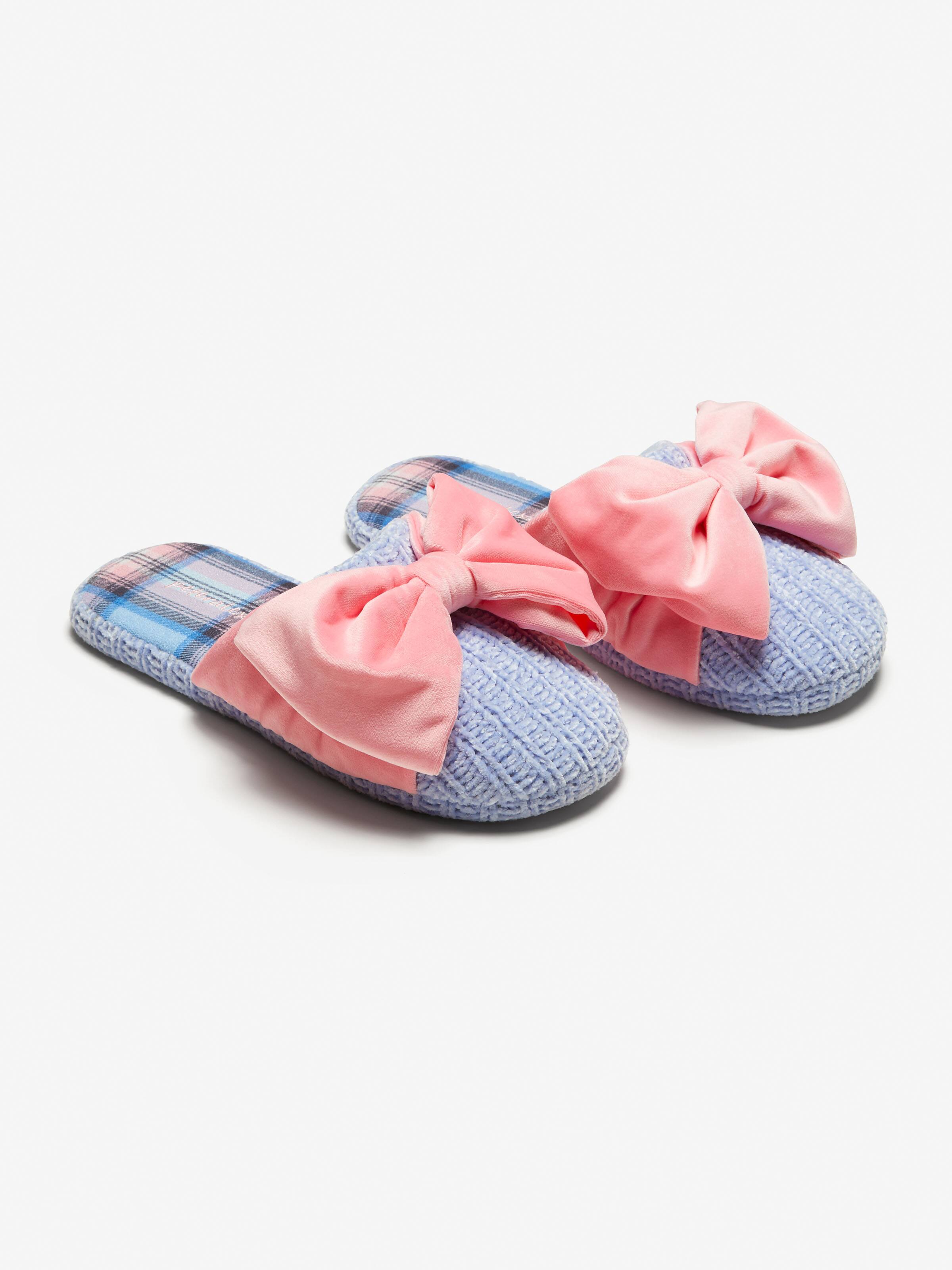 Chenille Check Bow Scuff