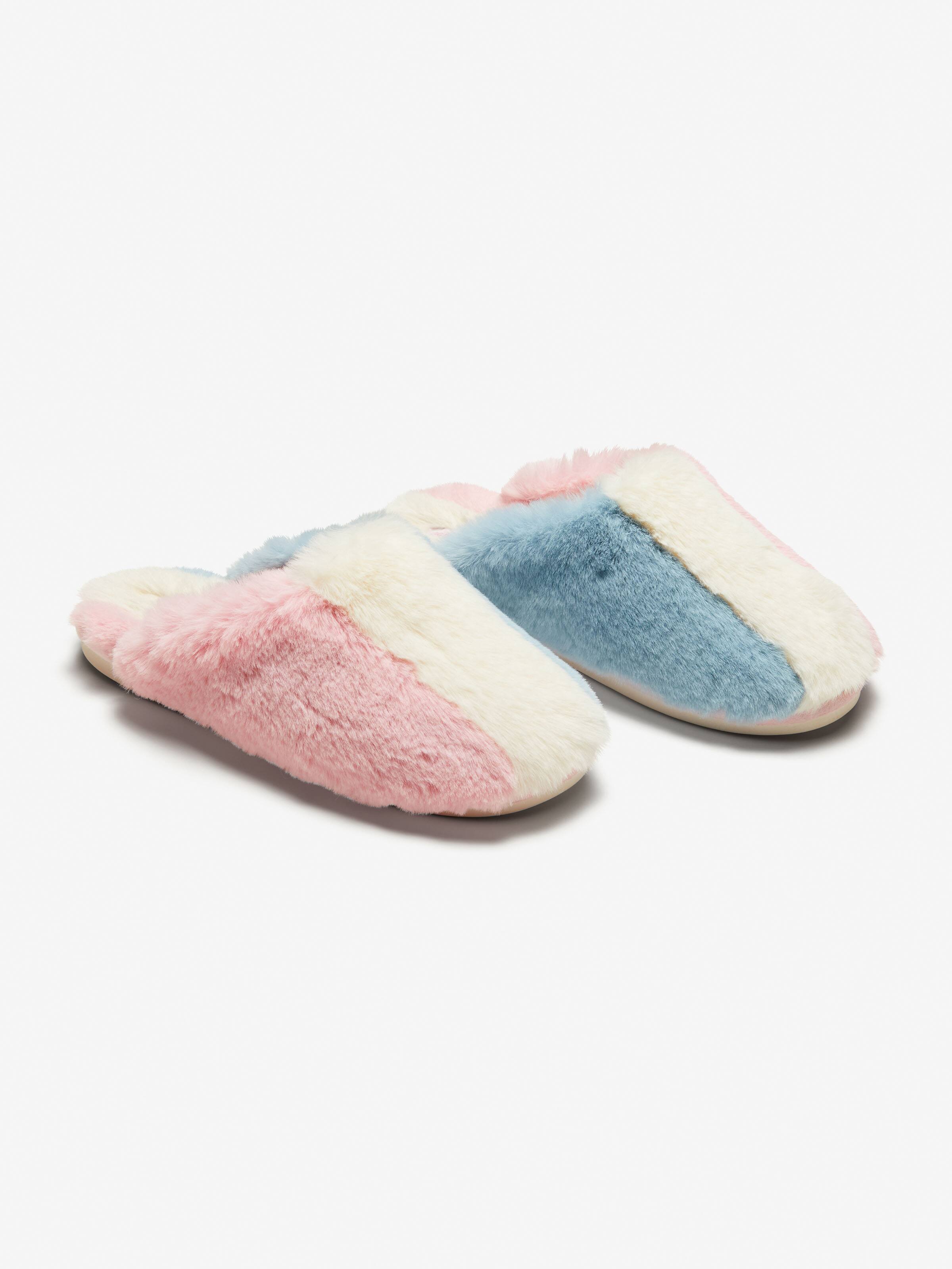 Tri Tone Fur Slipper