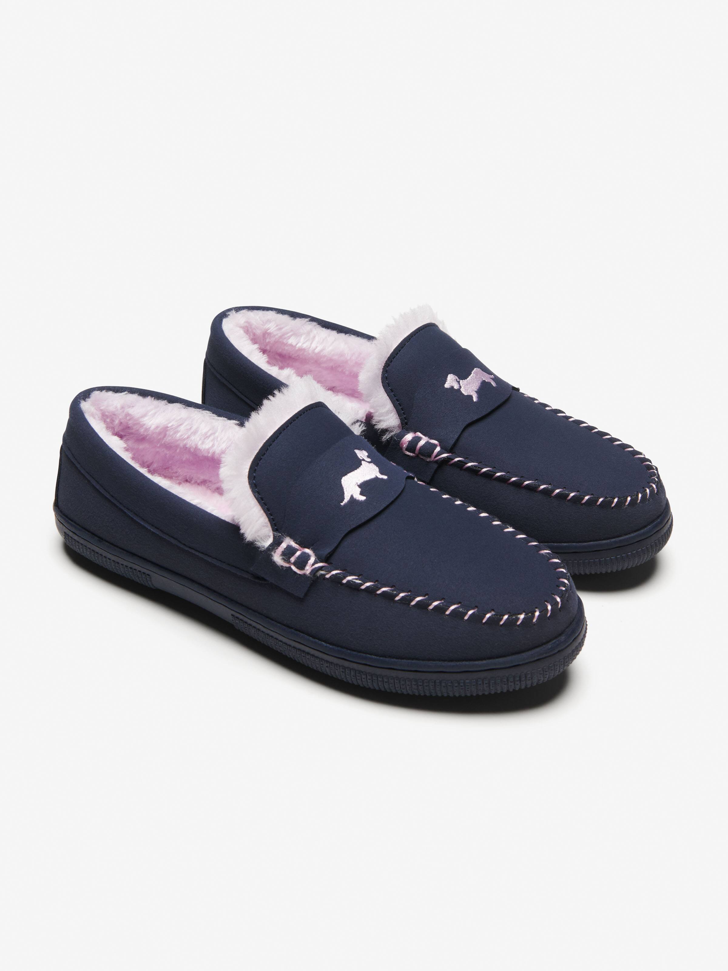 Navy Micro Suede Moccasin