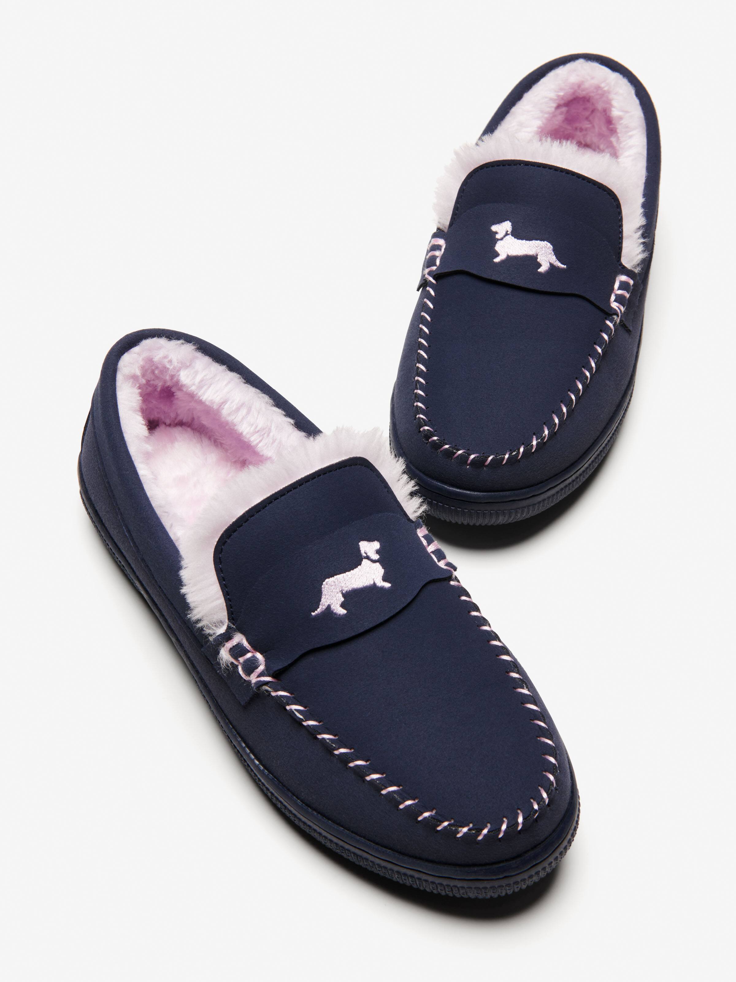 Navy Micro Suede Moccasin