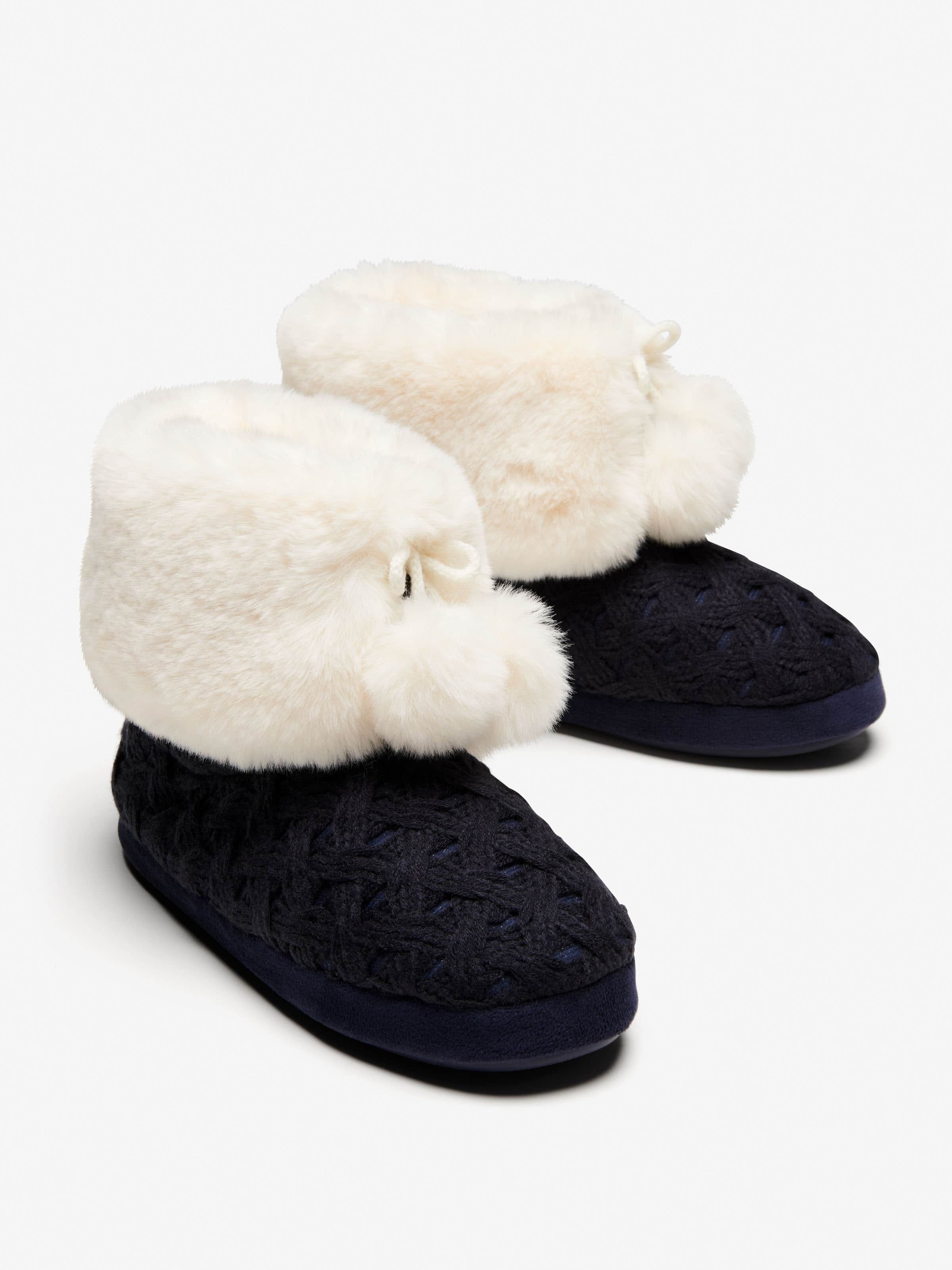 Chunky Knit Fur Cuff Boot