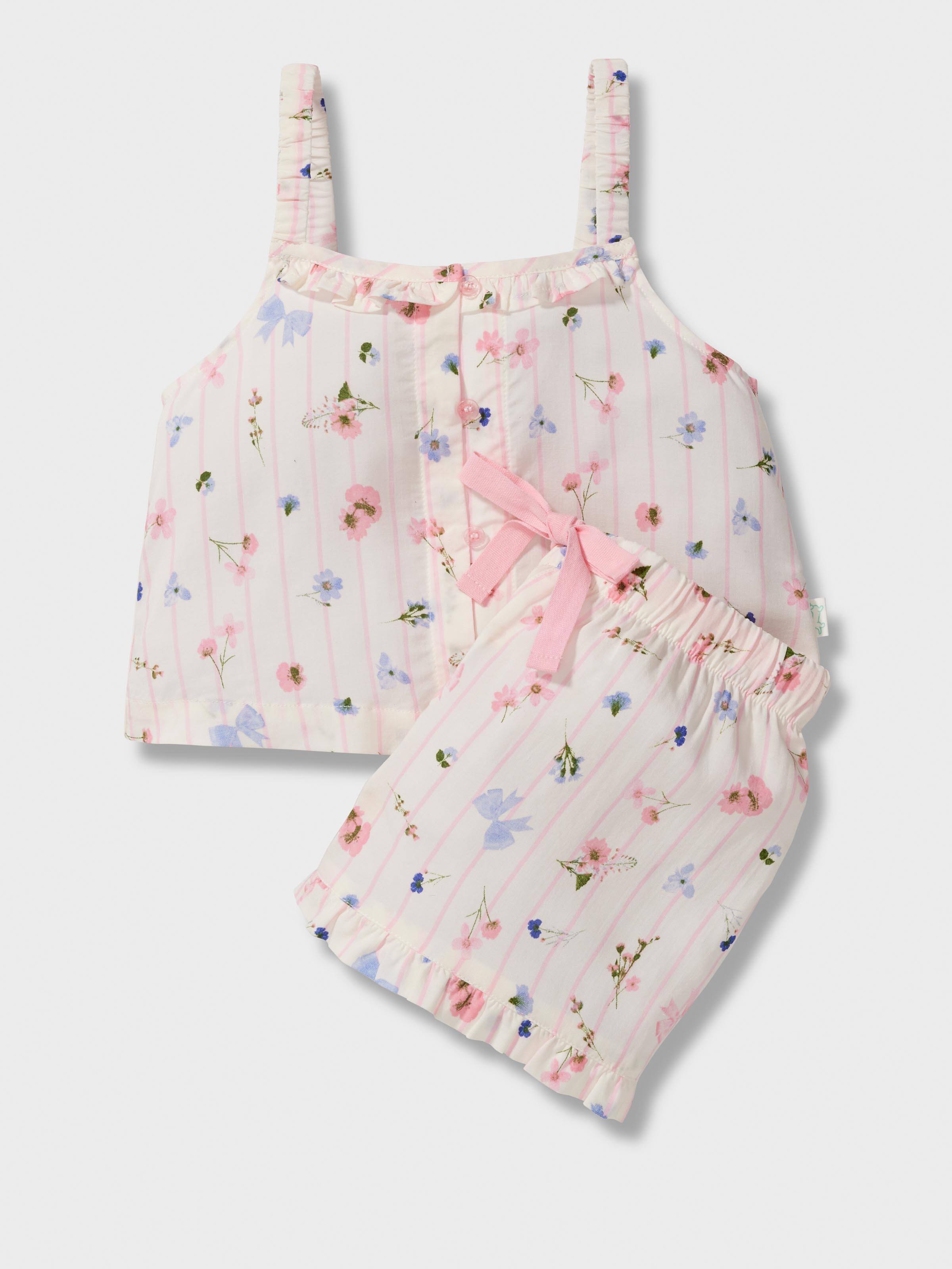 Girls Ditsy Floral Shortie Pj Set