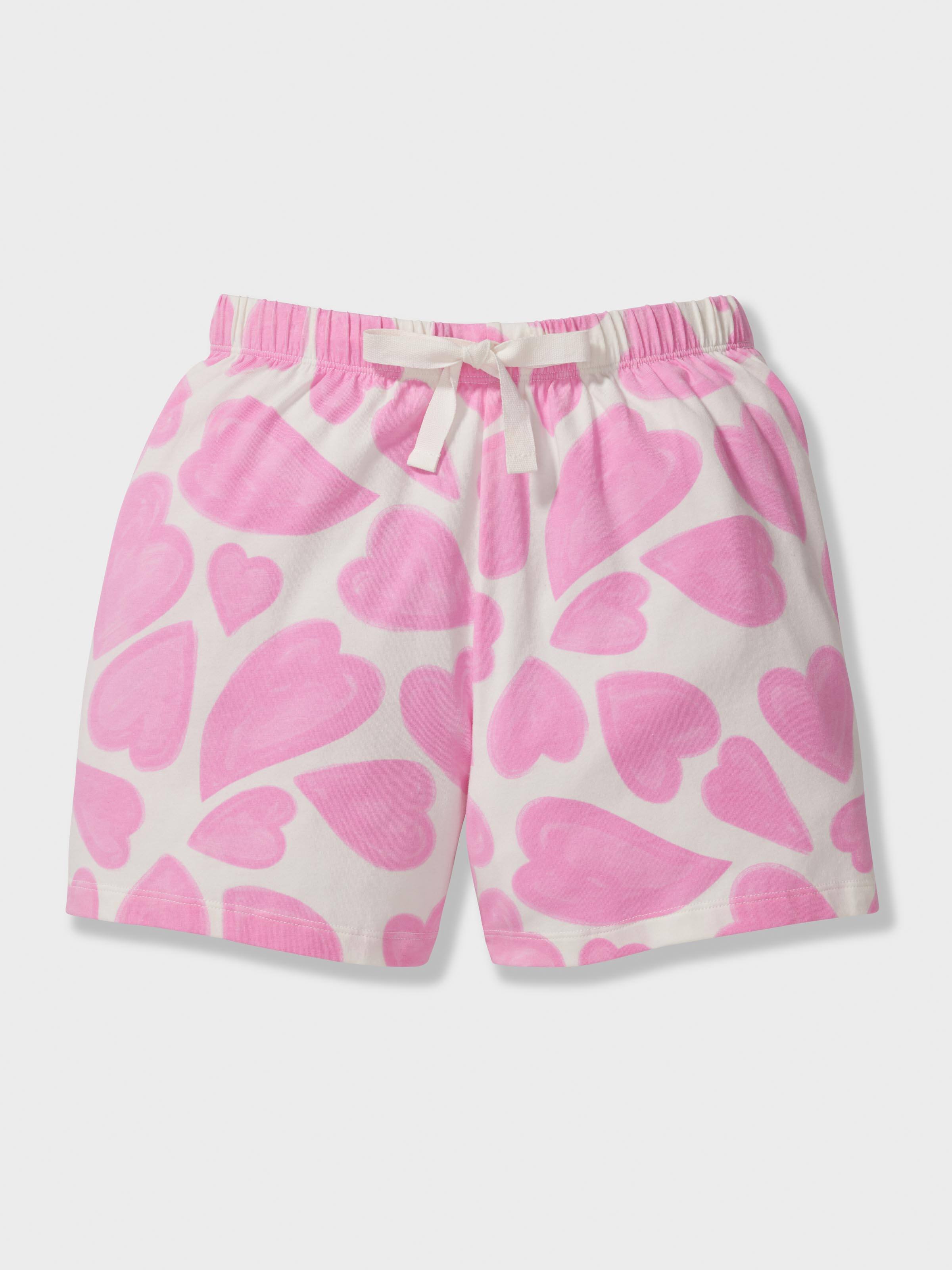 Girls Heart Print Short Pj Set
