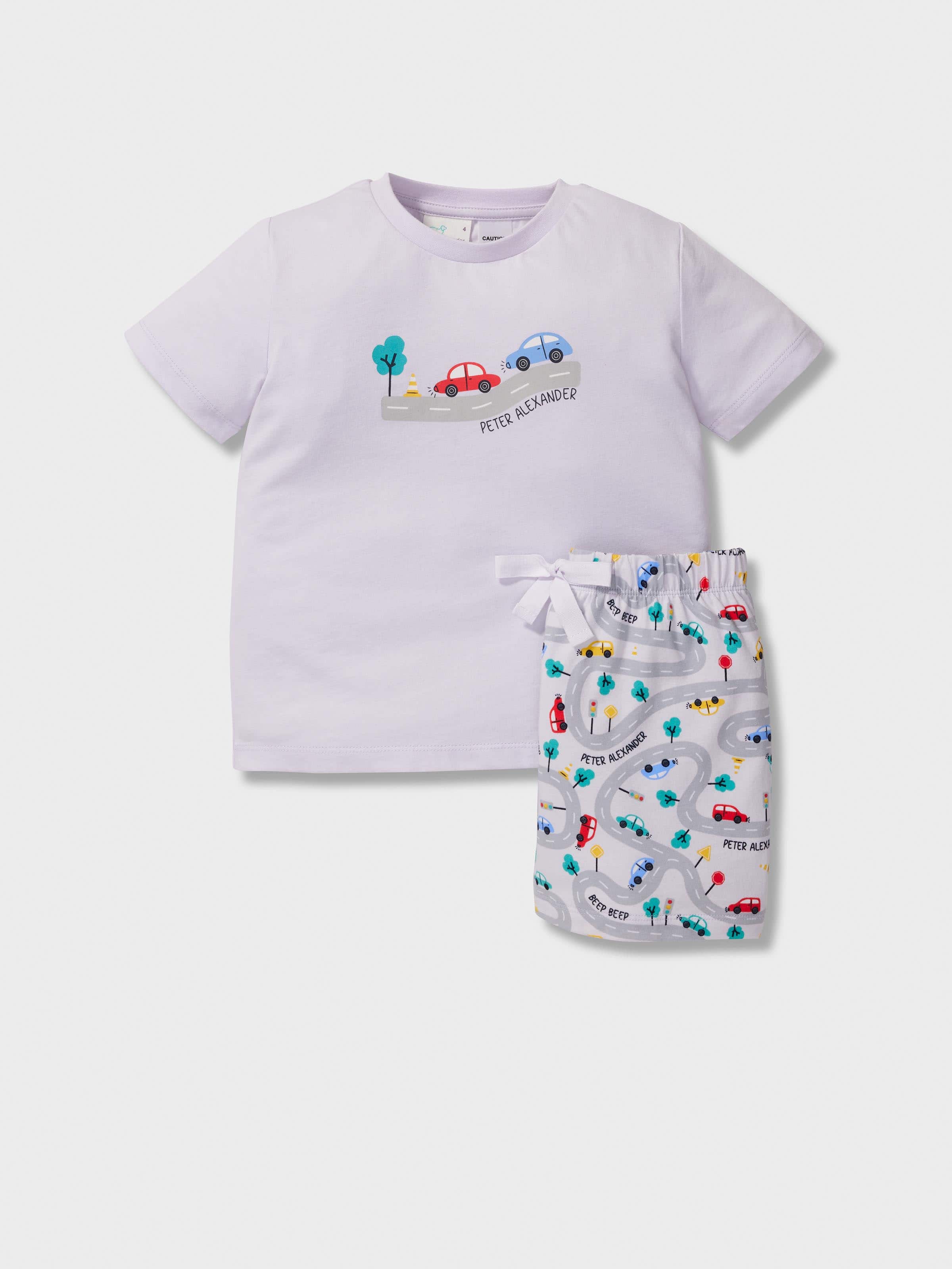 Jnr Boys Car Print Short Pj Set