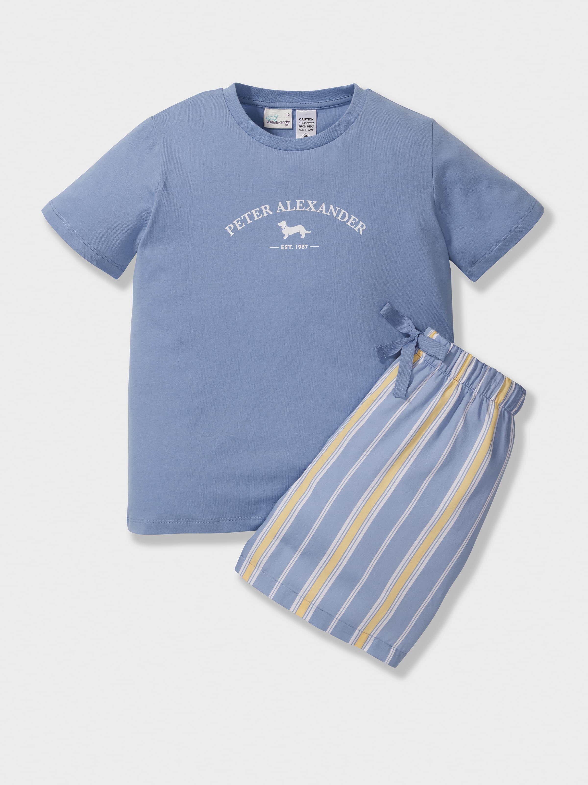 Boys Blue Stripes Short Pj Set