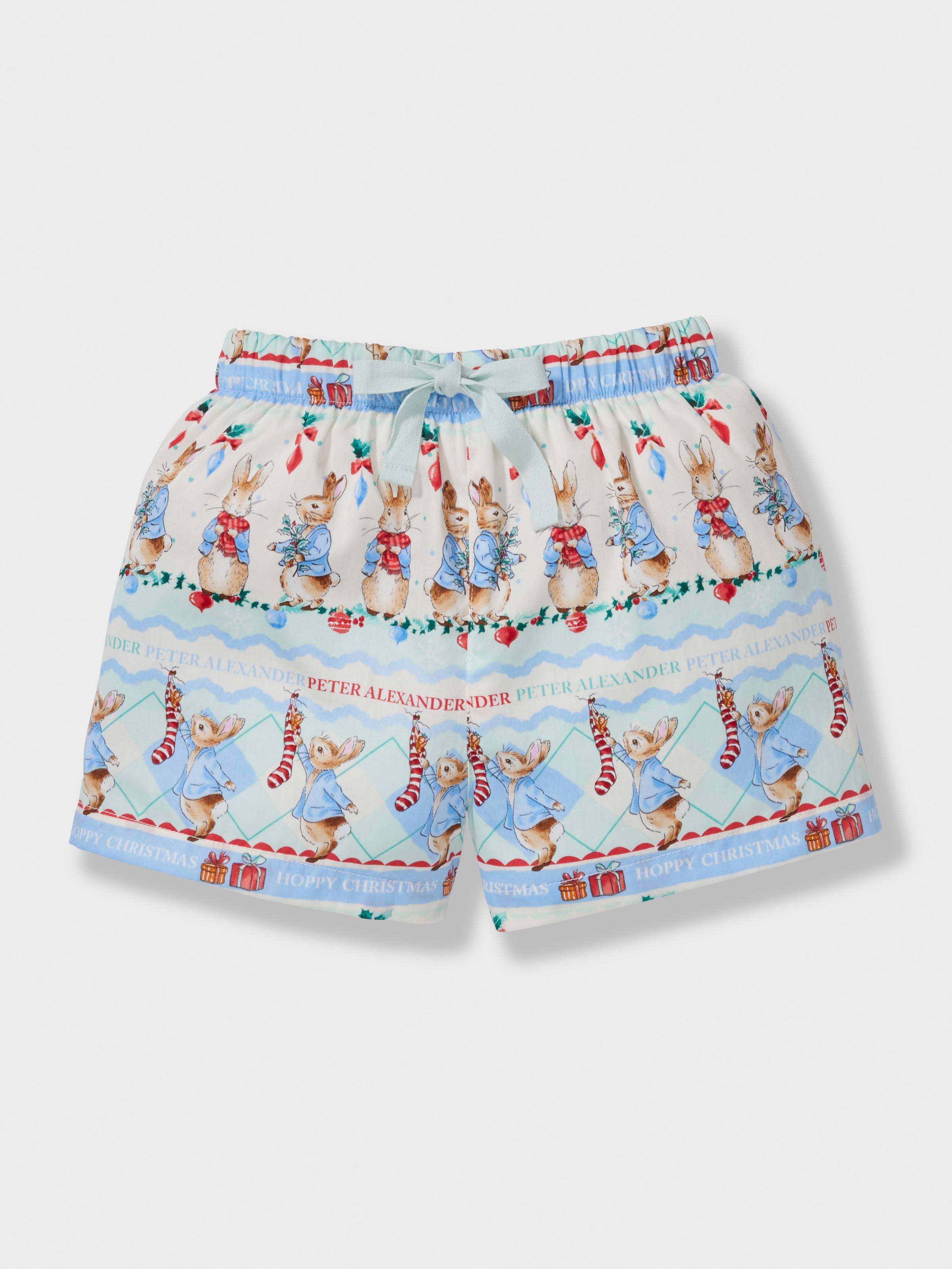 Jnr Boys Peter Rabbit Christmas 100% Cotton Short Pj Set