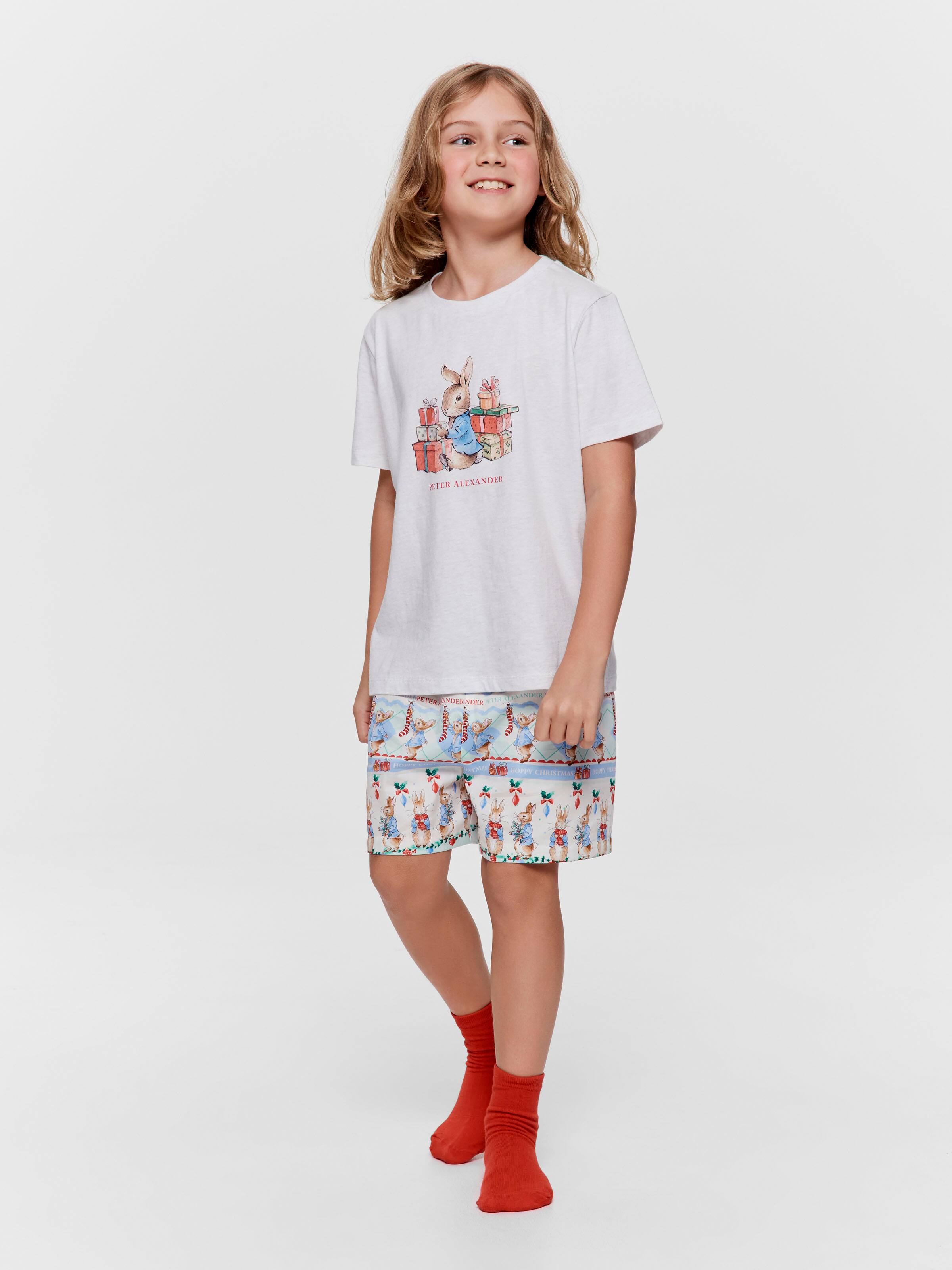 Boys Peter Rabbit Christmas 100% Cotton Short Pj Set