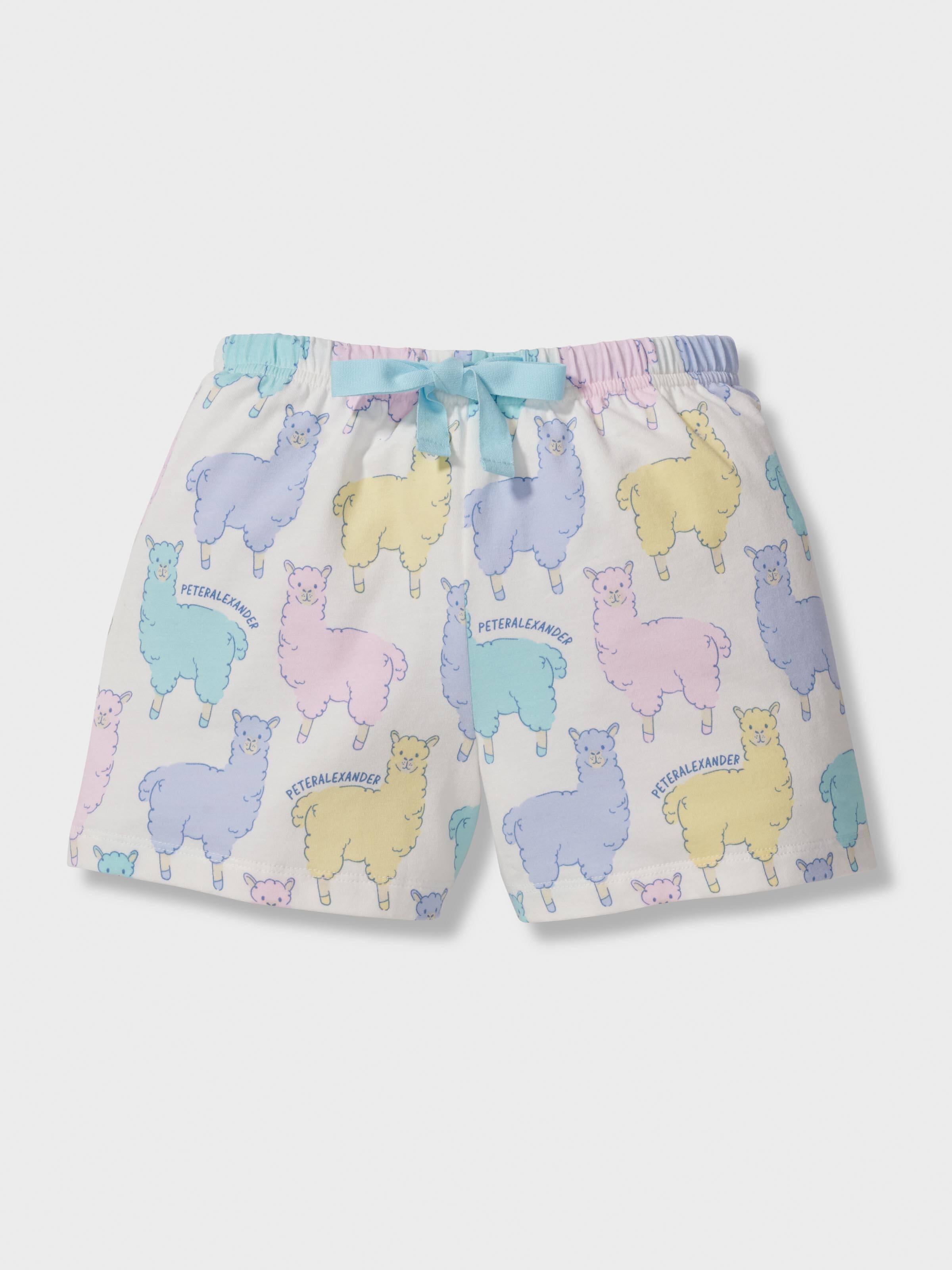 Jnr Girls Colourful Llama Short Pj Set