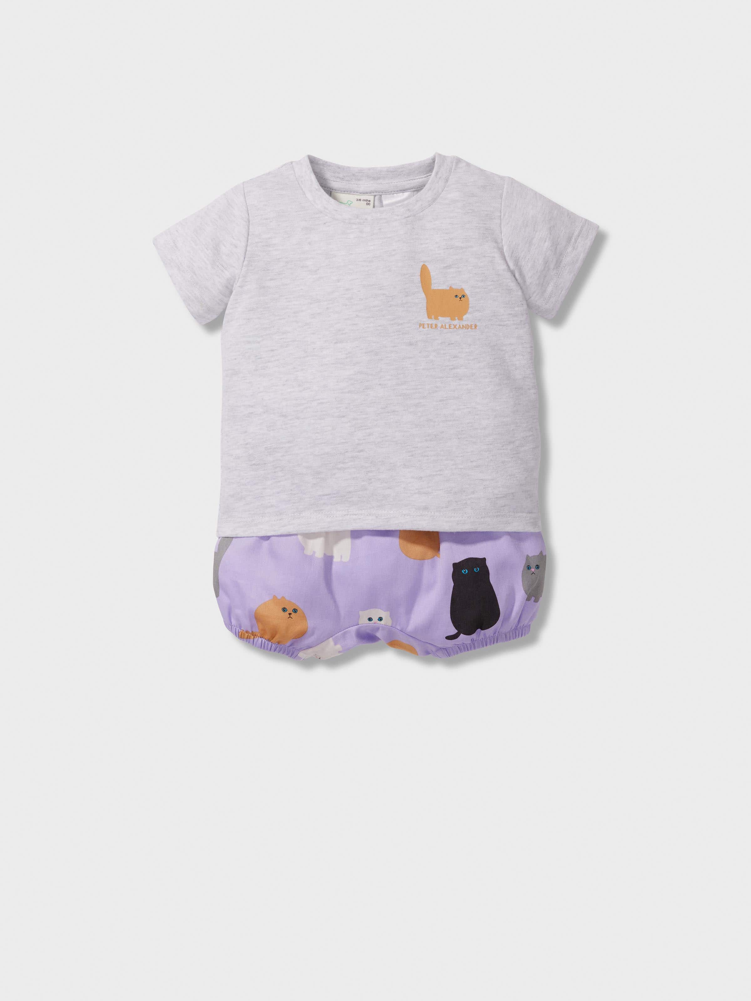 Baby Kitty Print Short Pj Set