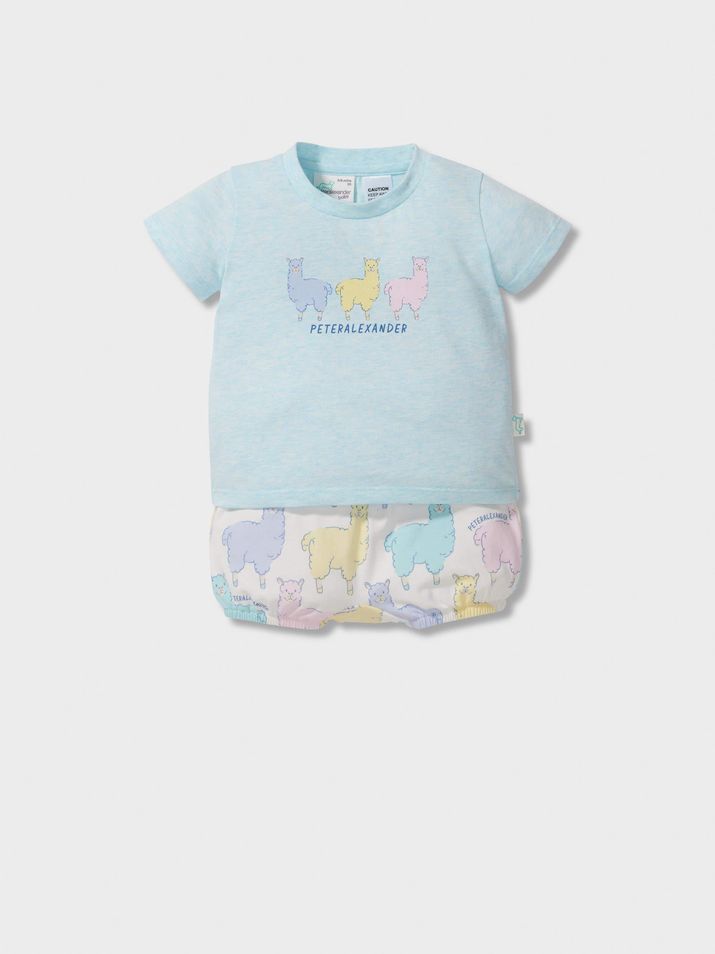 Baby Colourful Llama Short Pj Set