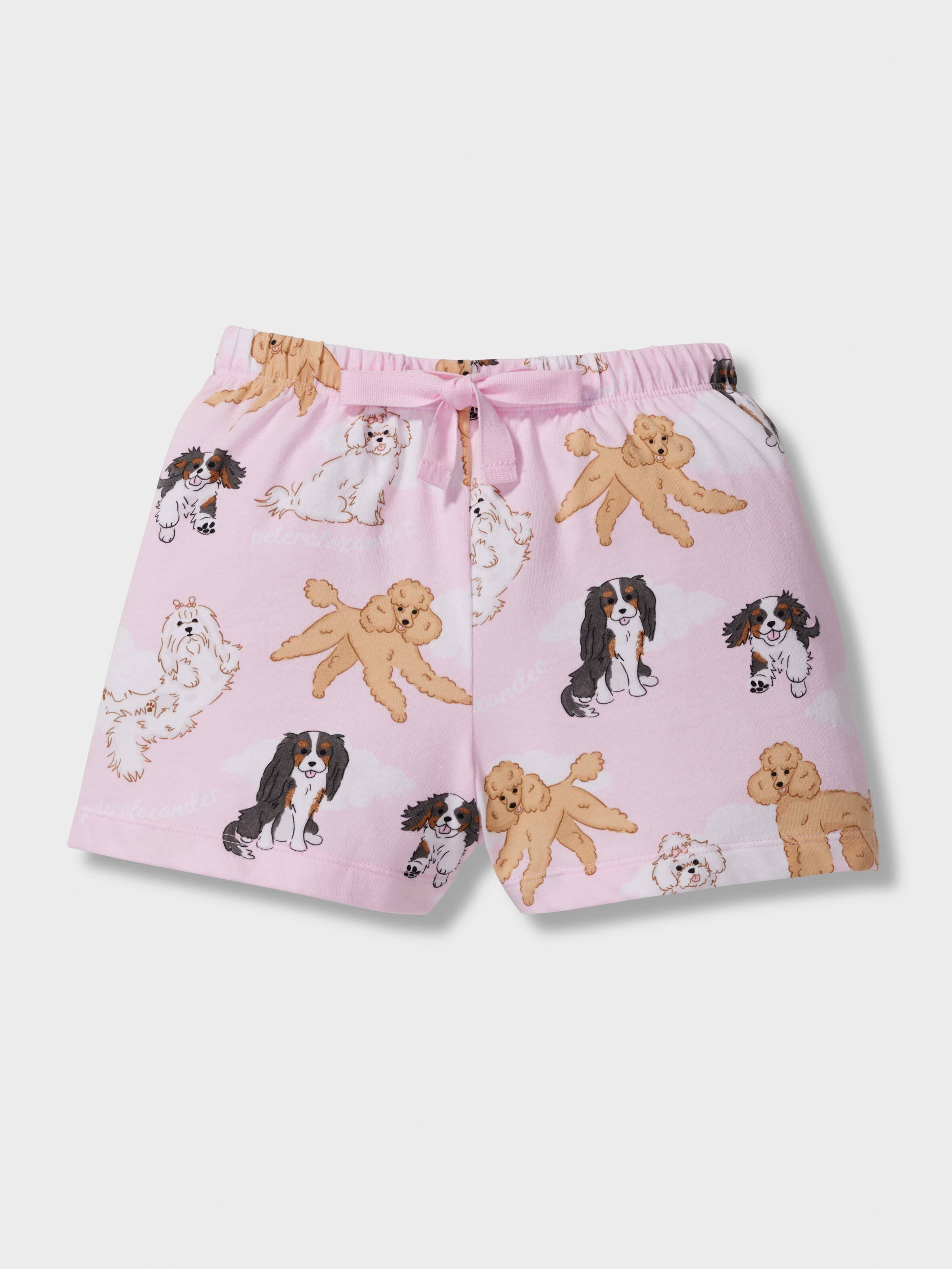 Jnr Girls Pink Puppy Short Pj Set
