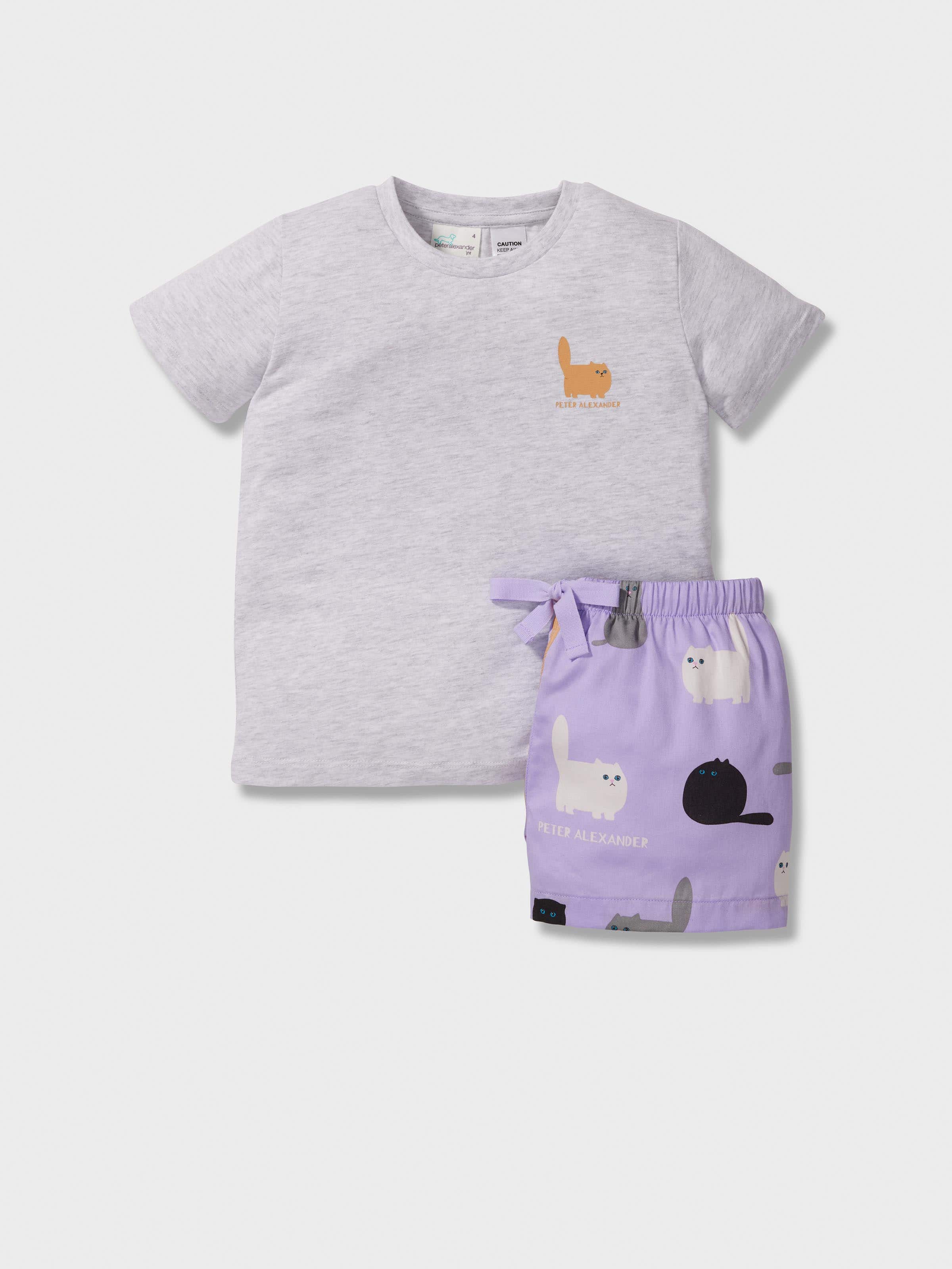 Jnr Girls Kitty Short Pj Set