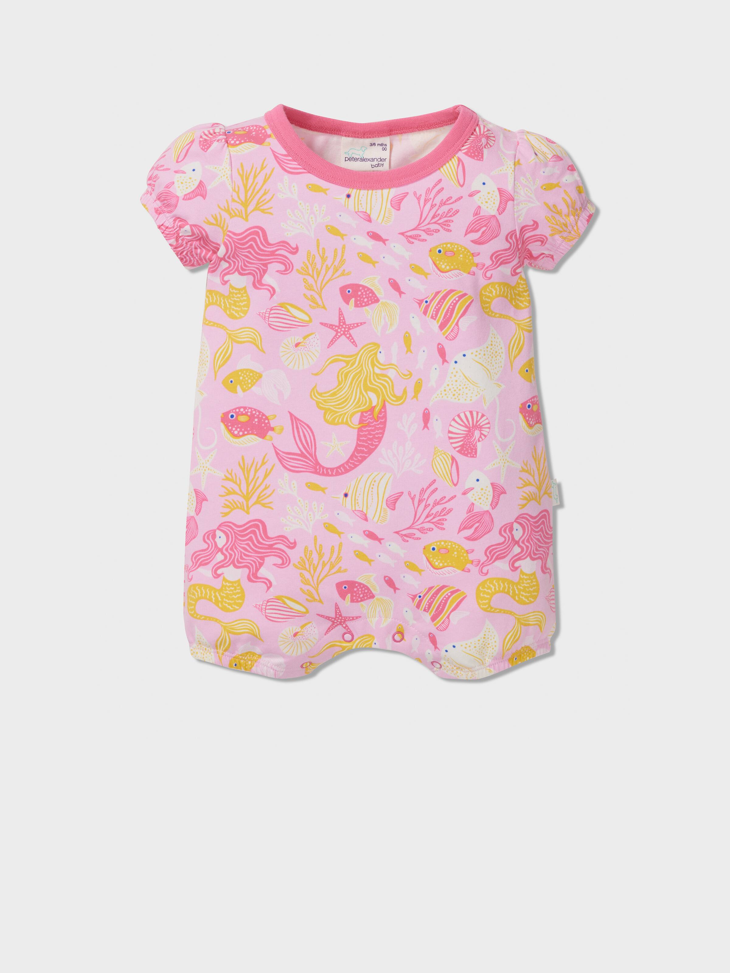 Baby Mermaid Print Romper