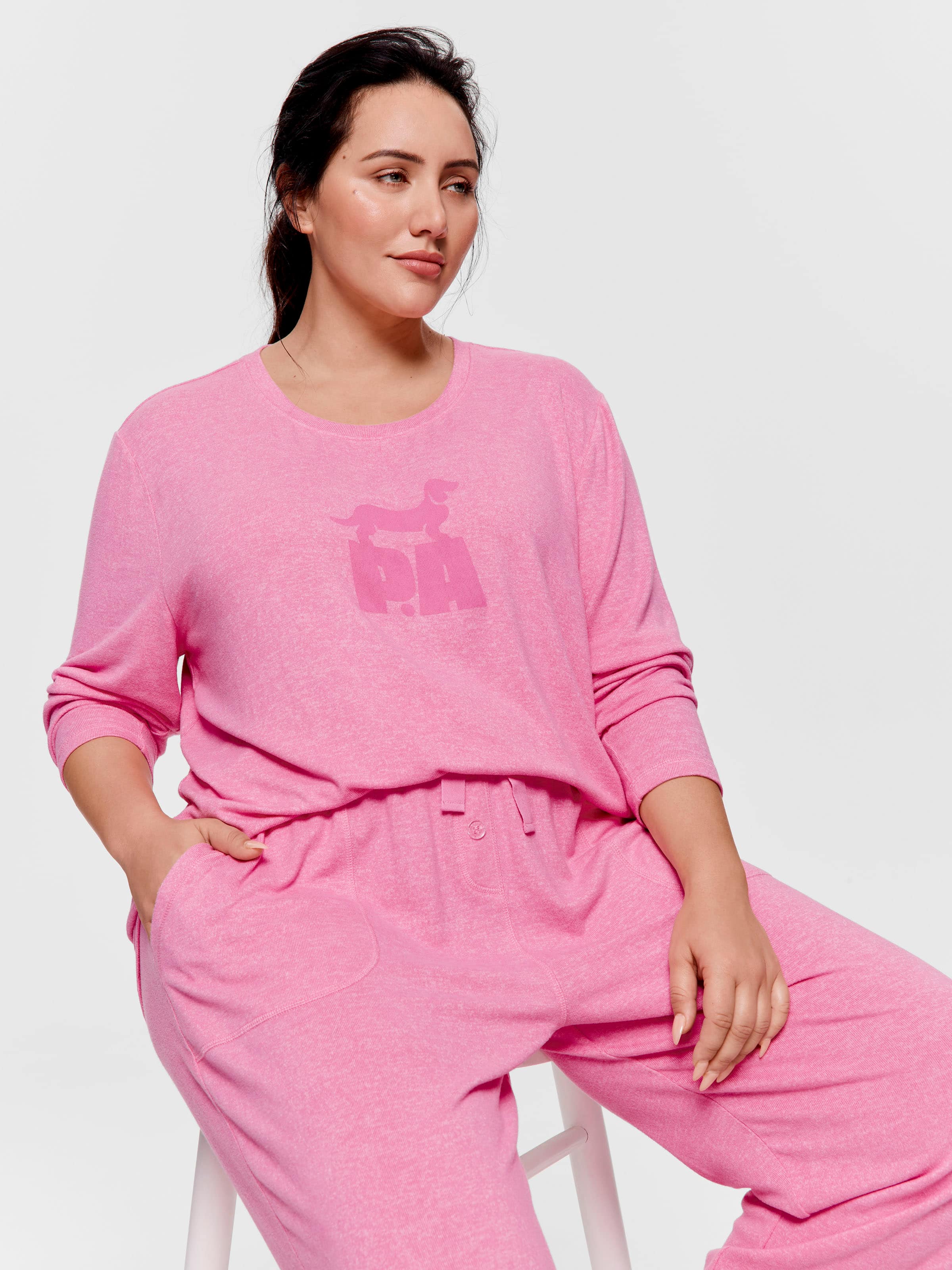 P.A. Plus Fuzzy Long Sleeve Top