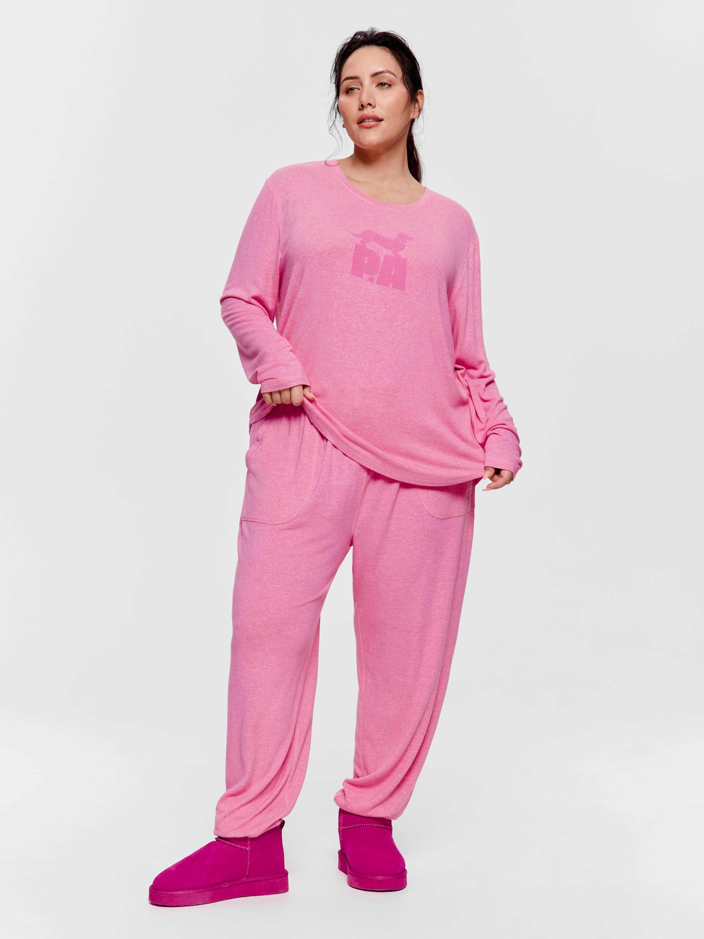 P.A. Plus Fuzzy Long Sleeve Top