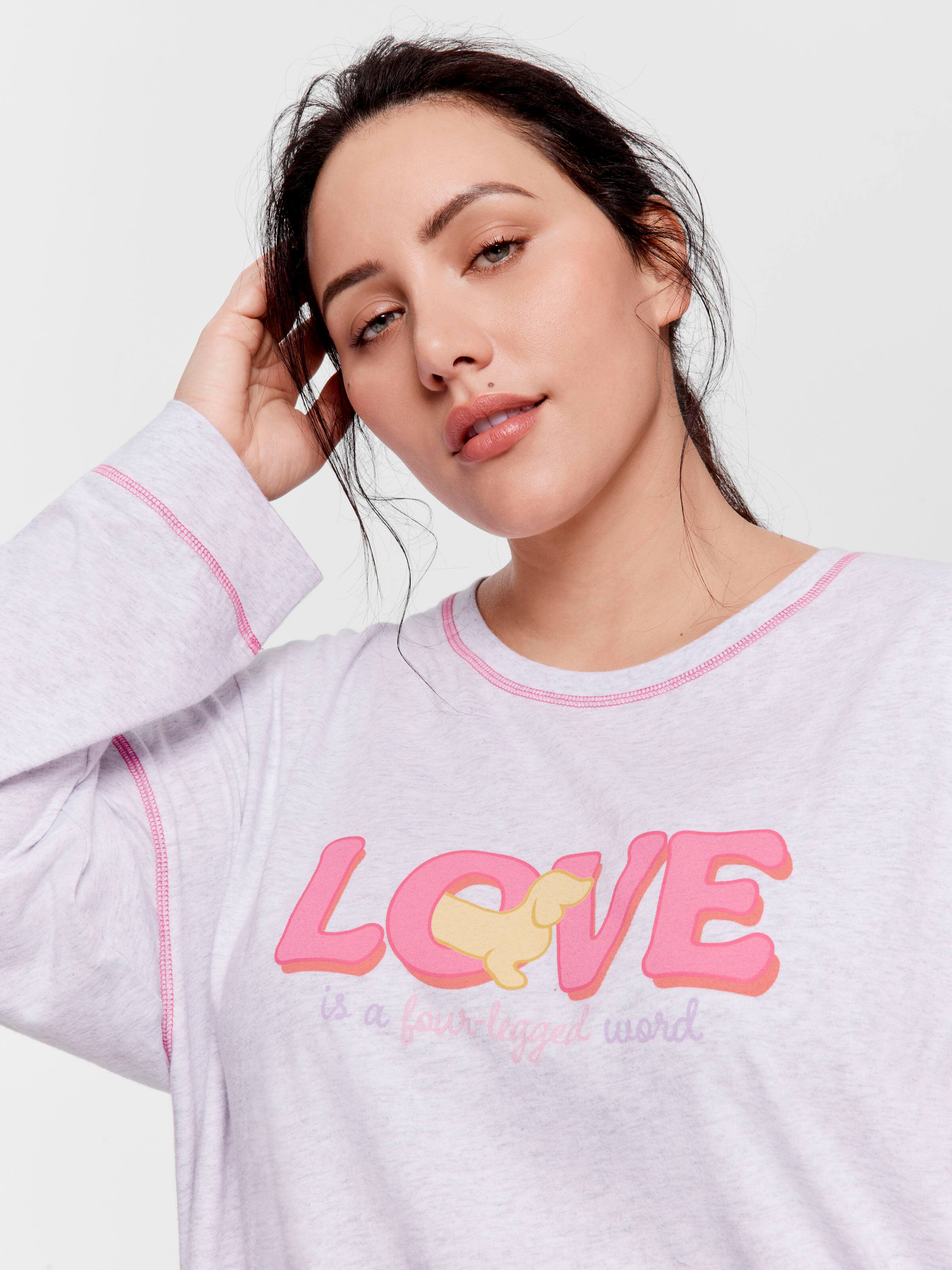 P.A. Plus Love Is A 4 Legged Word Oversized Long Sleeve Top