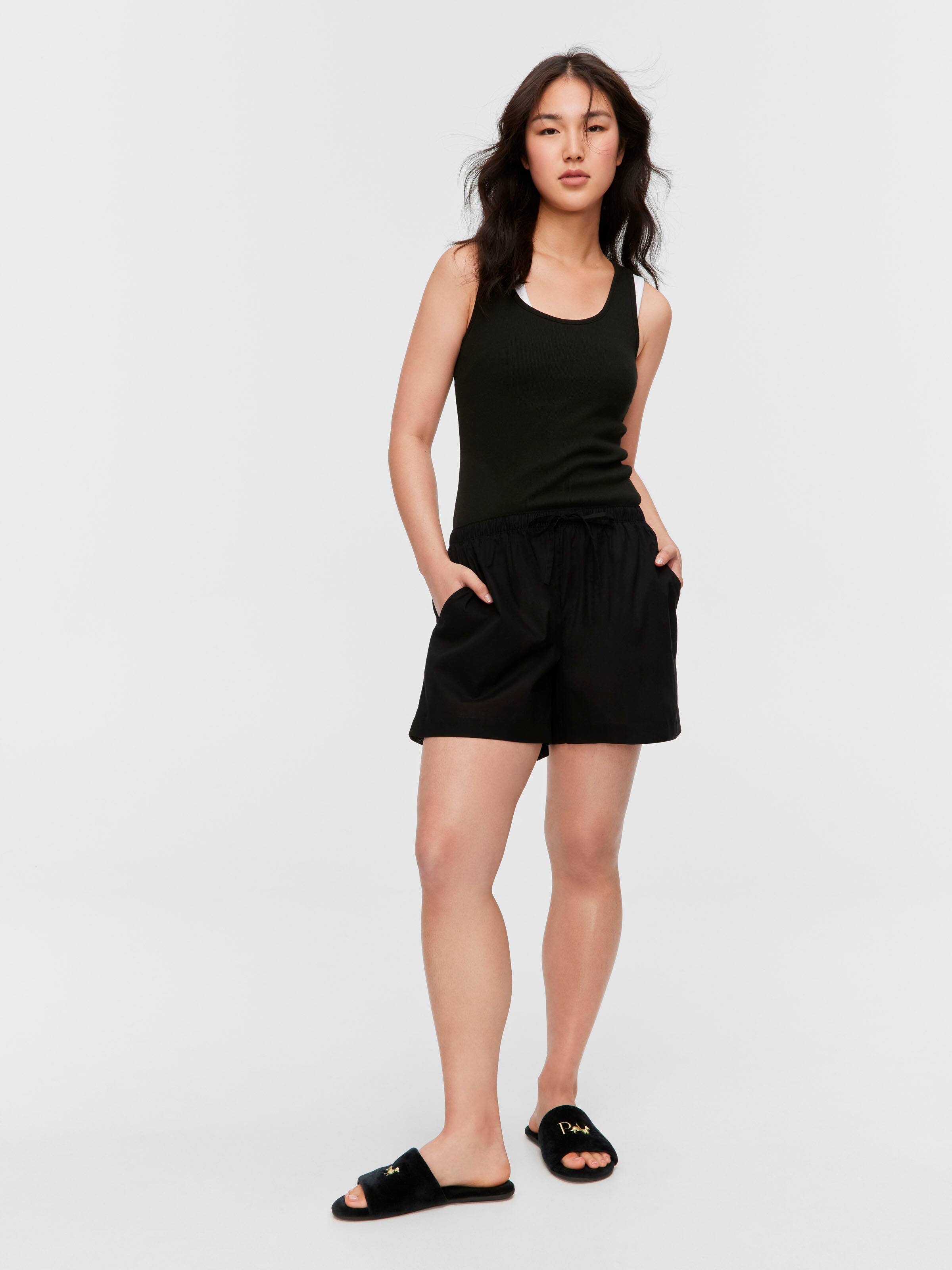 Black 100% Cotton Long Short