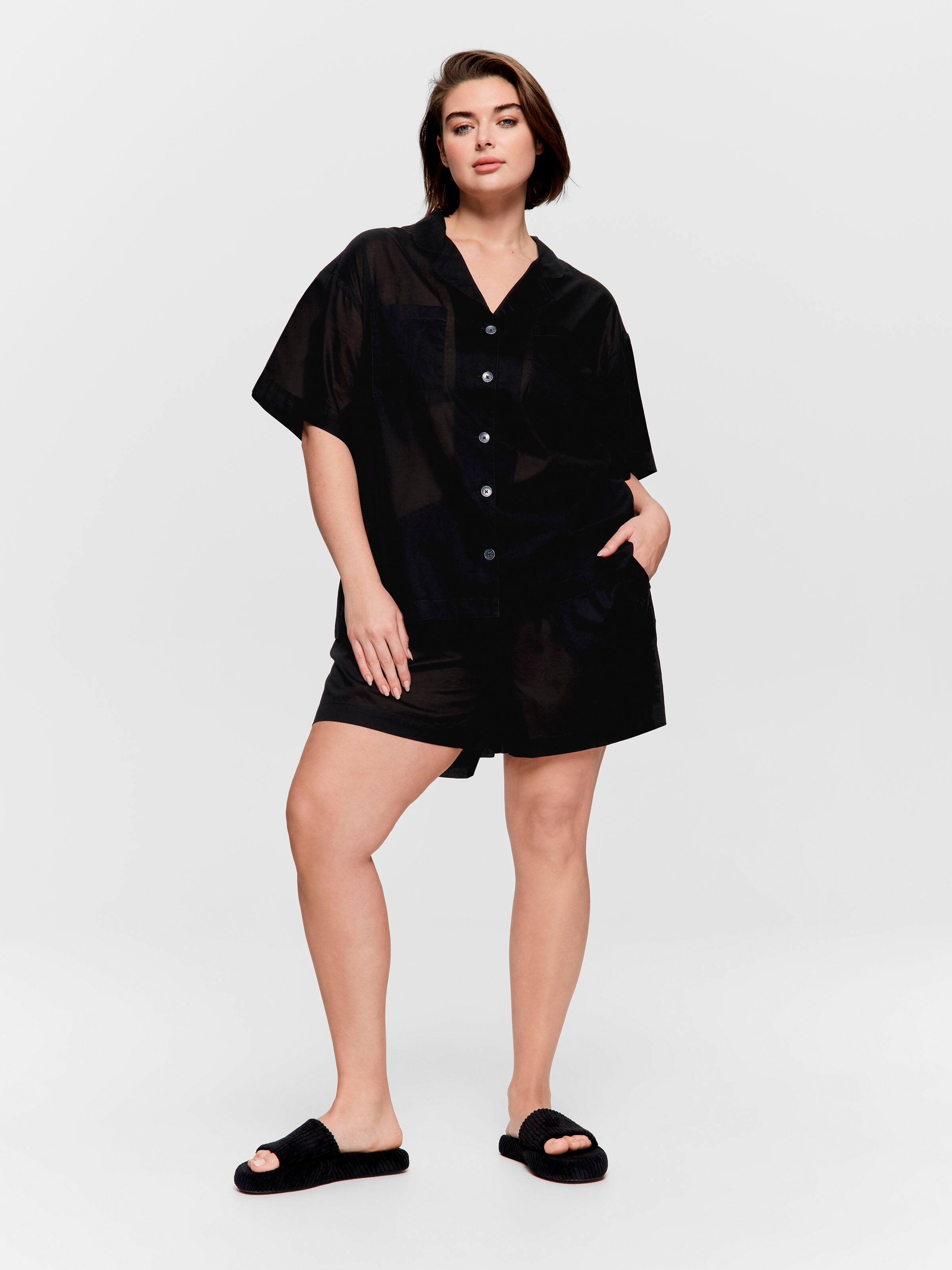 P.A. Plus Black 100% Cotton Short Sleeve Shirt