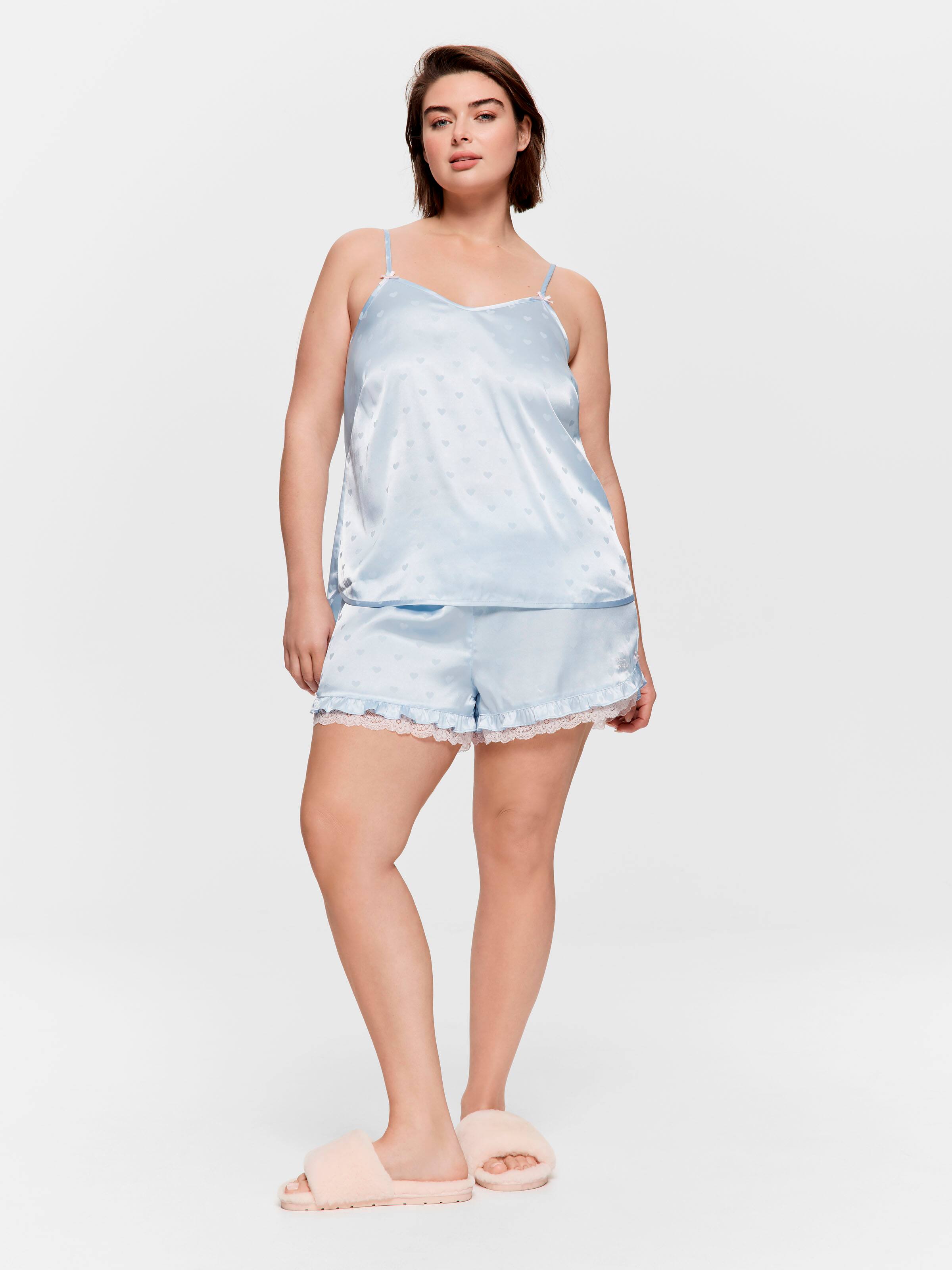 P.A. Plus Blue Heart Satin Cami