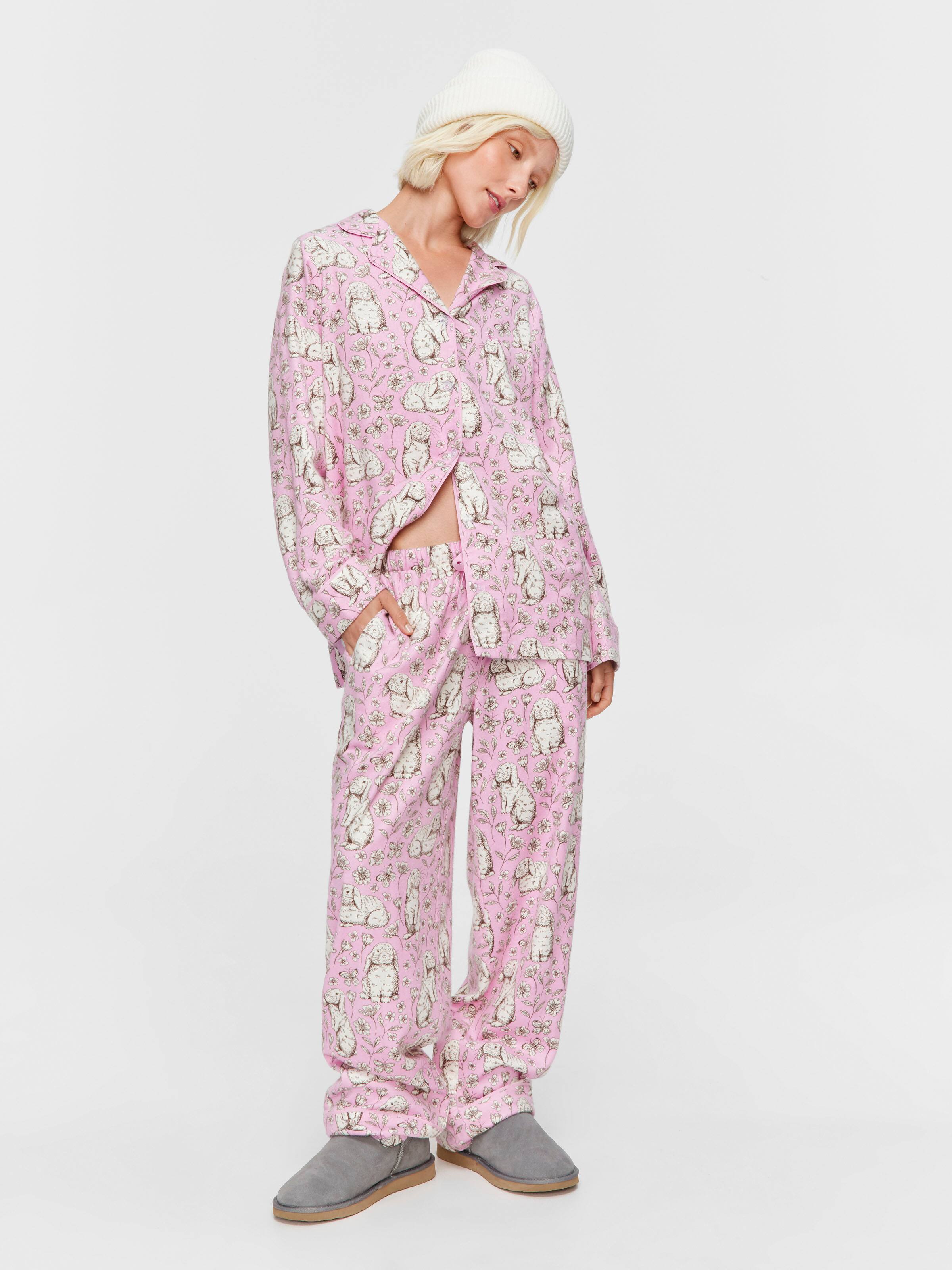 Toile Bunny Bamboo Flannelette Long Pj Set