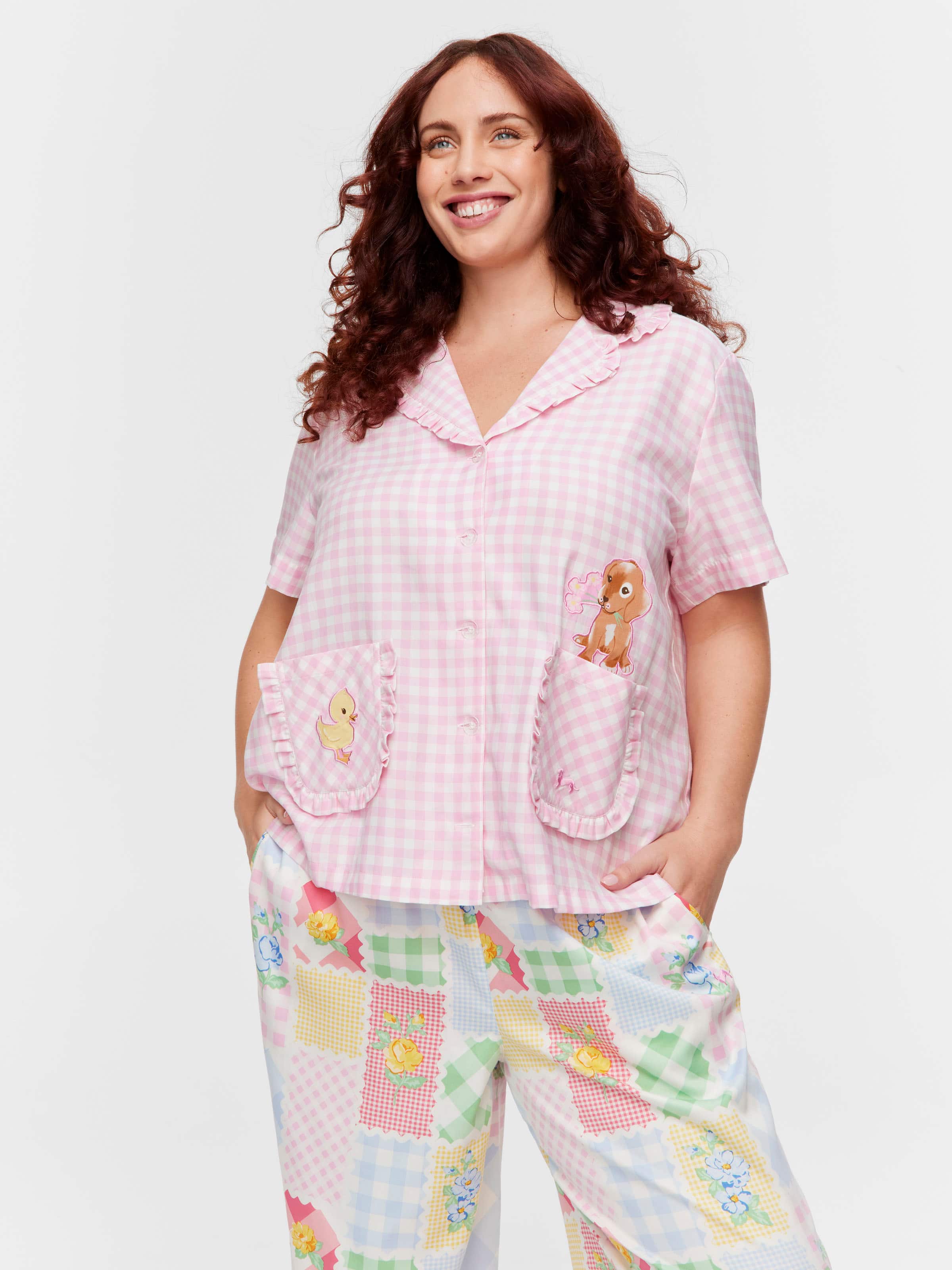 P.A. Plus Pink Gingham Short Sleeve Shirt